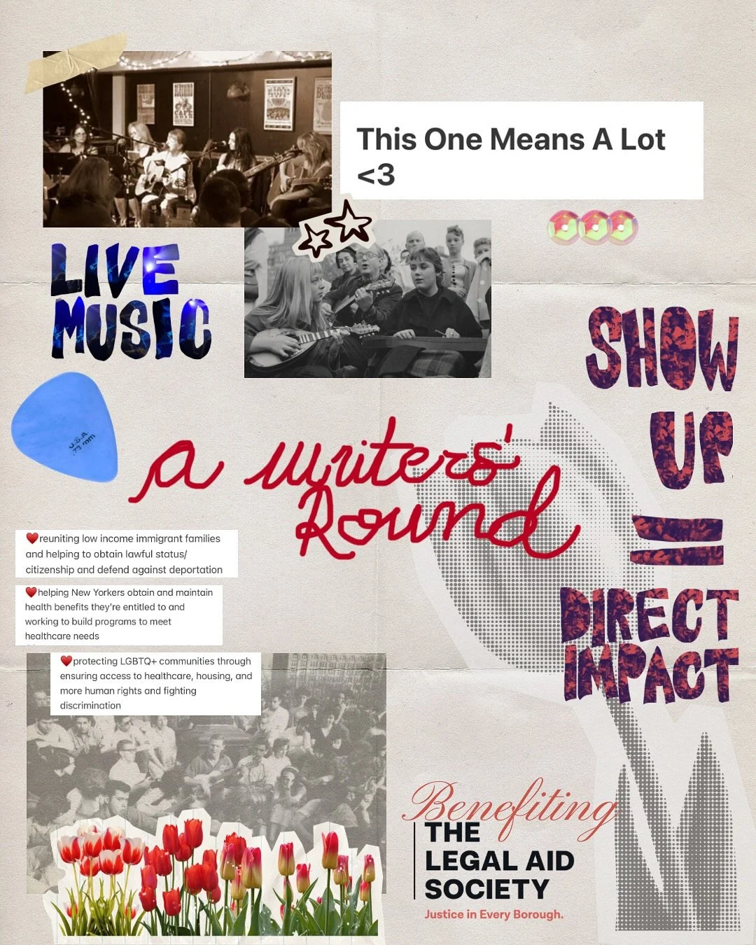 ONE WEEK until Play It Forward!!!🎙️🎸 Here&rsquo;s a spotlight from last week&rsquo;s newsletter to share a bit about
🌹the cause
🌹the format 
🌹the artists 
would you join us in creating a really special evening?? 
#nyccommunity #givebacknyc #live