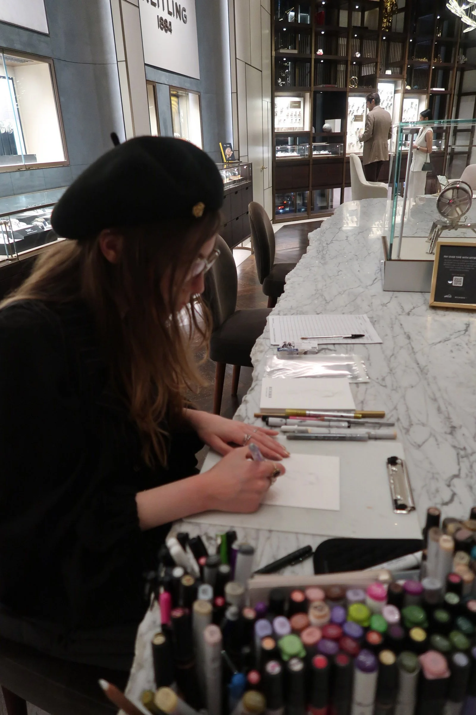 Deanna Kei - sketching at Bucherer R.jpg