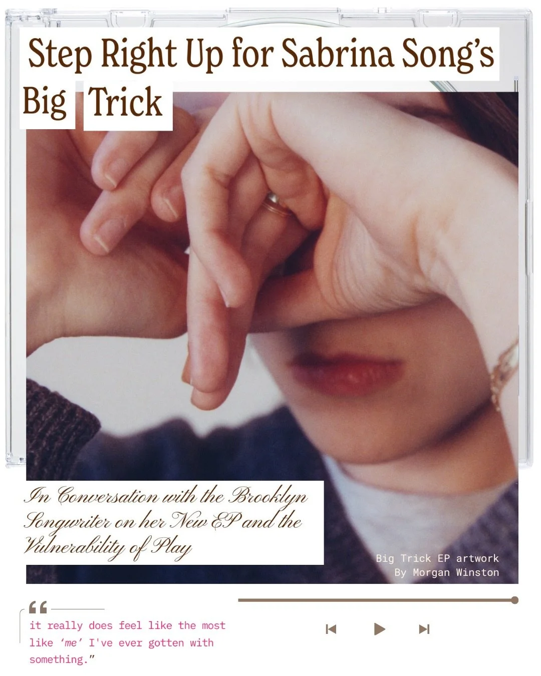 Sabrina Song&rsquo;s @iamsabrinasong newest EP, Big Tick, was written with a bit of &ldquo;bite&rdquo; and &ldquo;cheekiness&rdquo;. And in letting in humor and more playfulness into the process, a different kind of vulnerability was accessed. 

we s