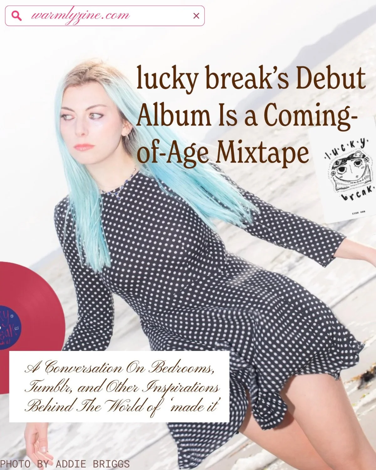 @imyourluckybreak lucky break&rsquo;s debut album, &lsquo;made it!&rsquo;, took 5 years of writing songs and crafting what she referred to as a &ldquo;mixtape&rdquo; of young adult life. now, with the 90s influenced indie rock project out in the worl