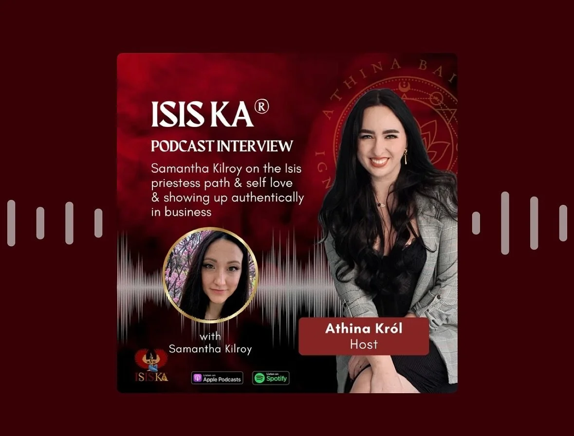 So grateful to be on @athinakrol podcast talking all things re the Isis priestess path + self love &amp; showing up authentically in business. I have linked the episode in my bio for those that would like to listen 🤍