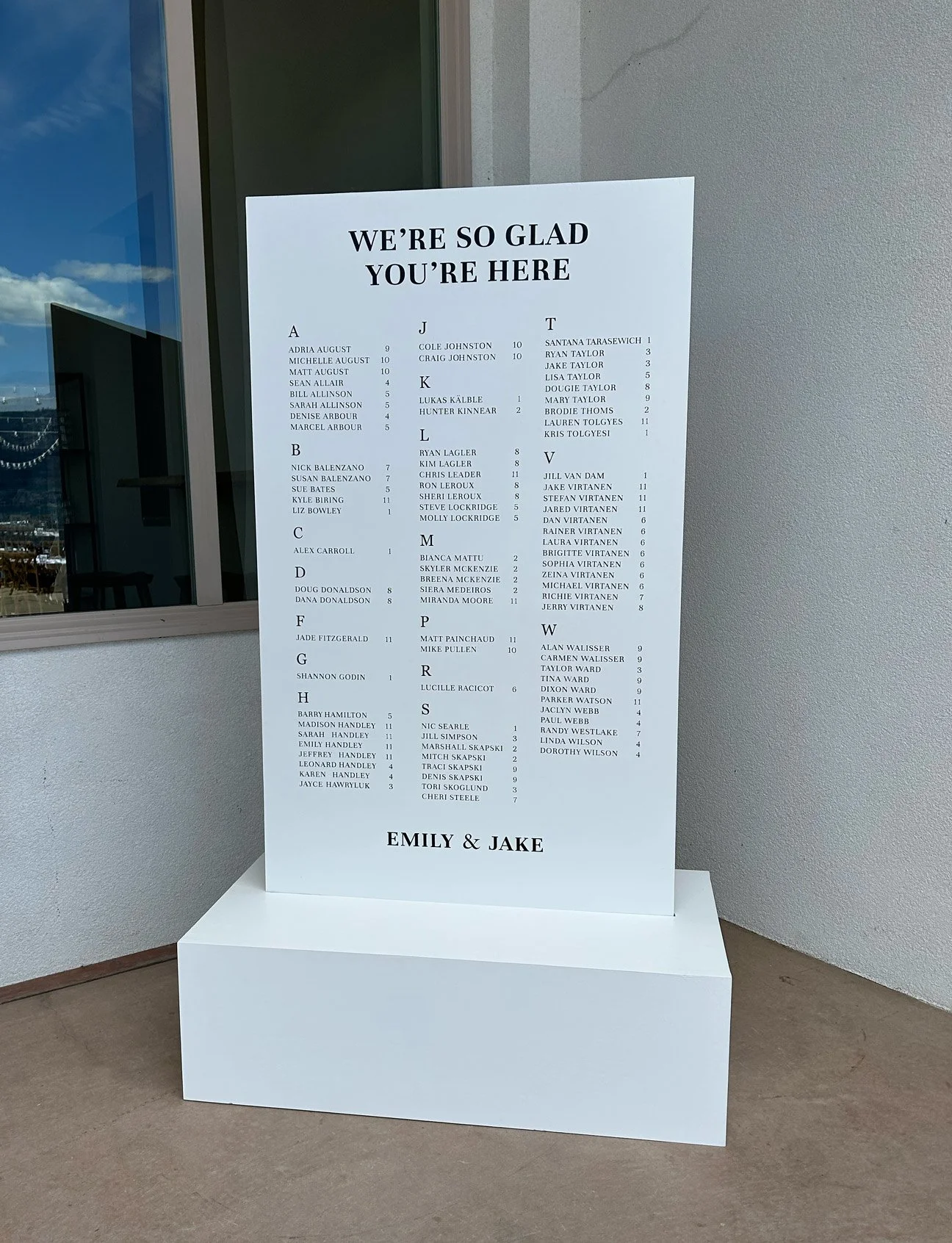 Square Seating Chart