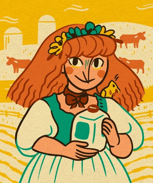 Another little character card I did for @fielddaylab&rsquo;s upcoming game about farmers, lakes, and towns.​​​​​​​ The character cards went through a lot of concepting, as we were pulling visual inspiration from a variety of sources: DnD, tarot cards