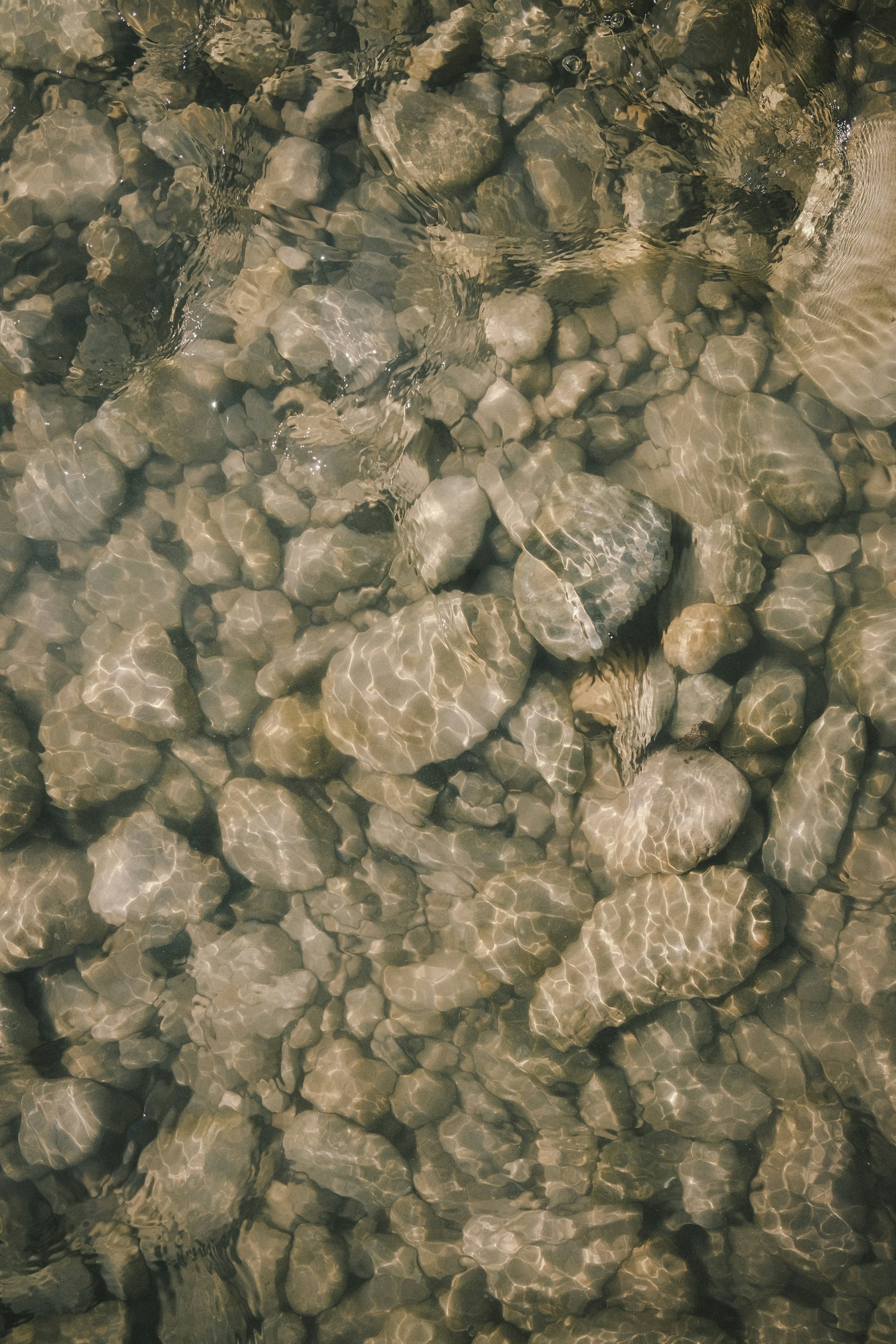 Rocks under water