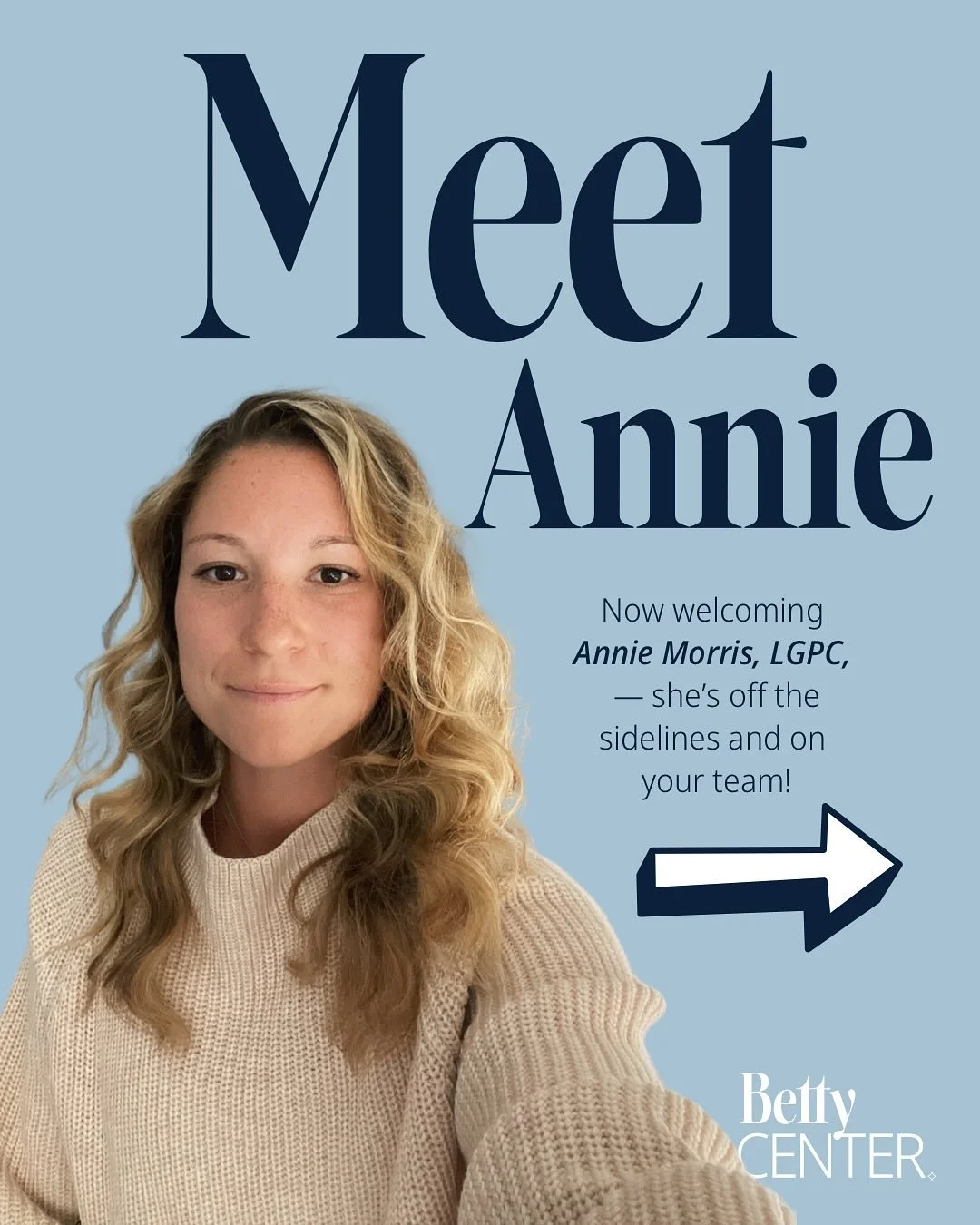 New teammate alert 🚨💙 @anniem0rris28 

Meet Anne &ldquo;Annie&rdquo; Morris, LGPC &mdash; therapist, former D1 lacrosse player, and your new go-to for slowing down and reconnecting with what actually supports you.

Annie&rsquo;s approach is warm, c