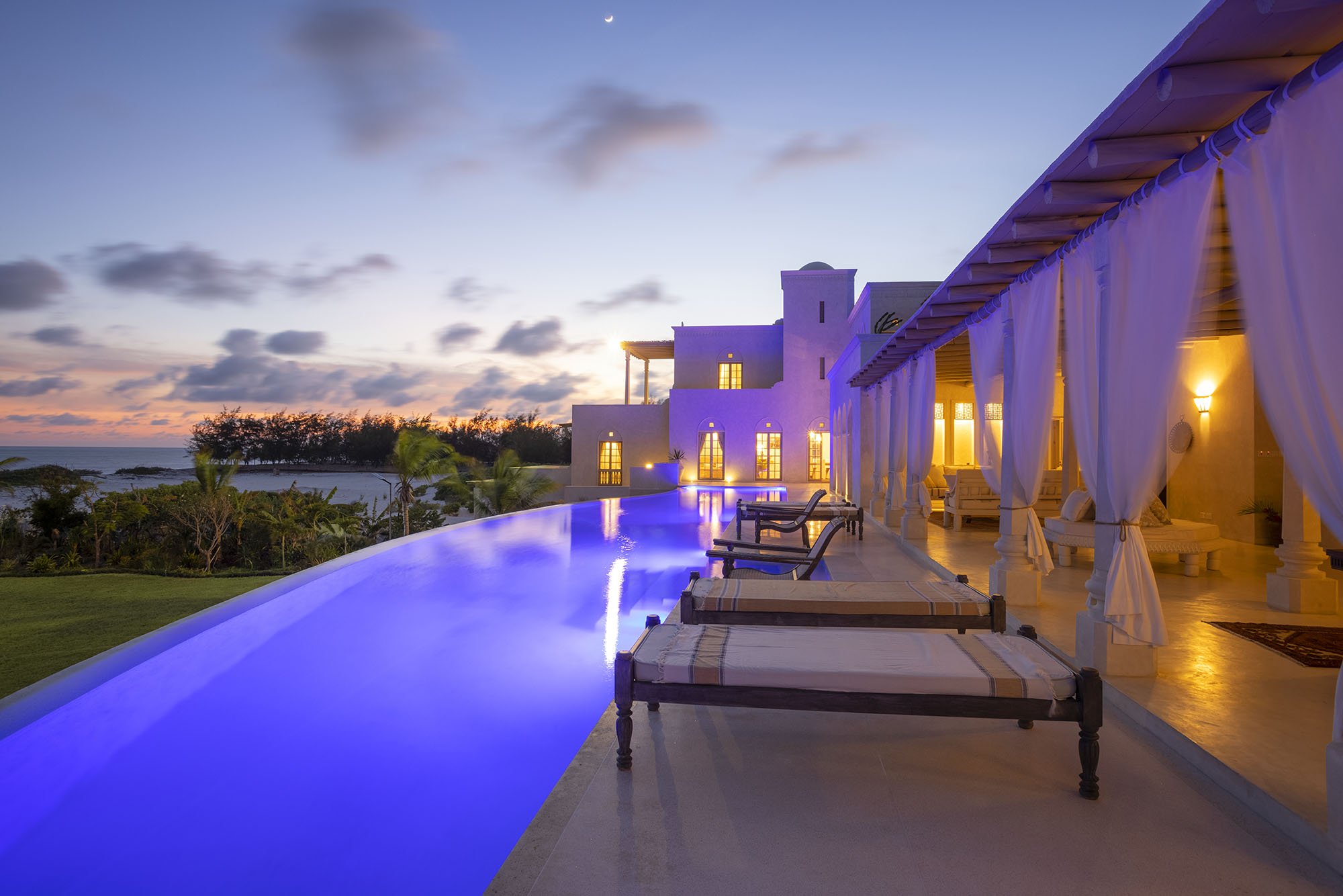 sunset from the pool