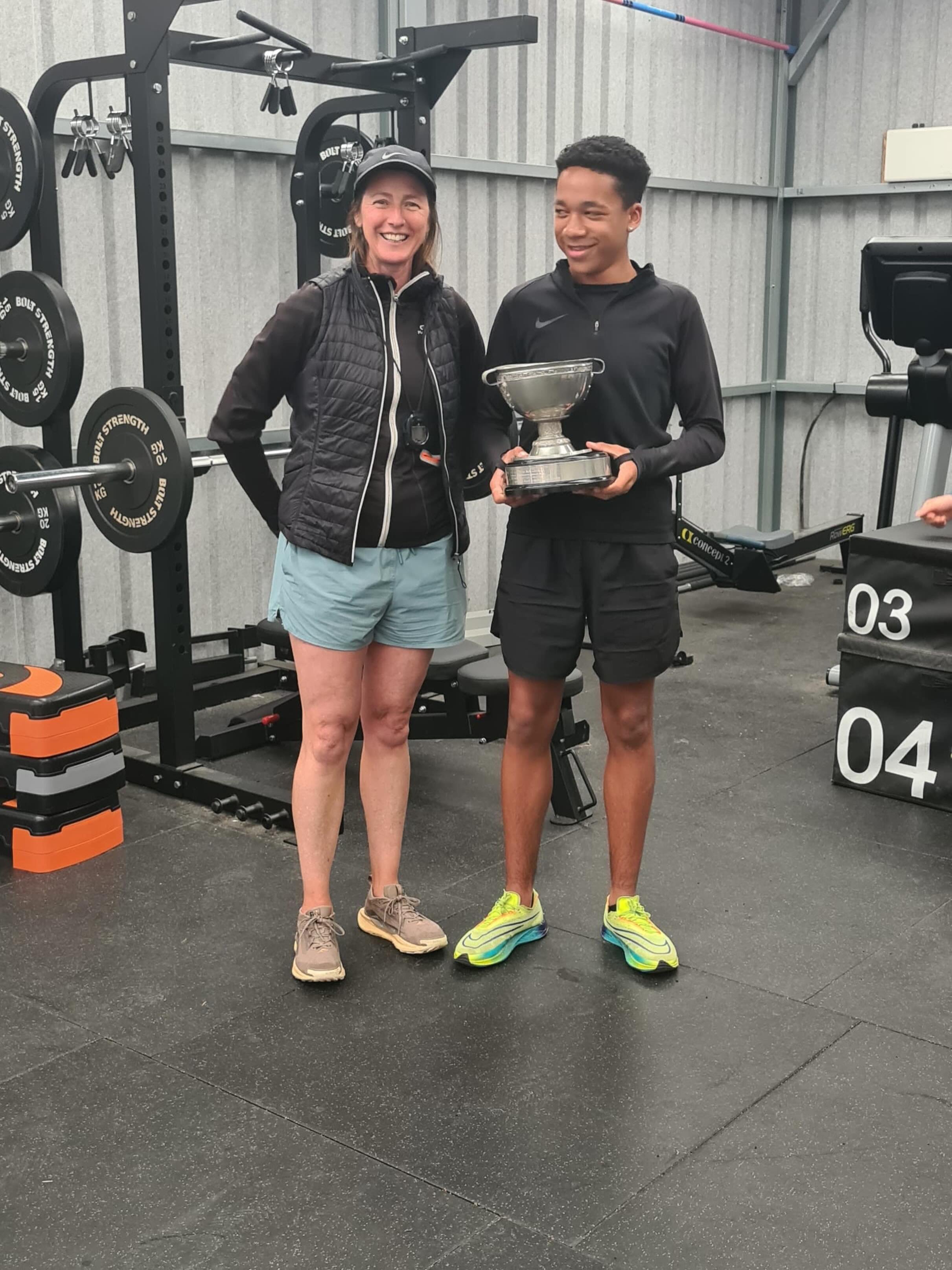 Khai secured double gold in the sprint &amp; hurdles at the recent All Ireland Schools Athletics Championships in Tullamore.
With another superb performance over the hurdles he was awarded the Sean Naughton trophy. 
This recognises the outstanding hu