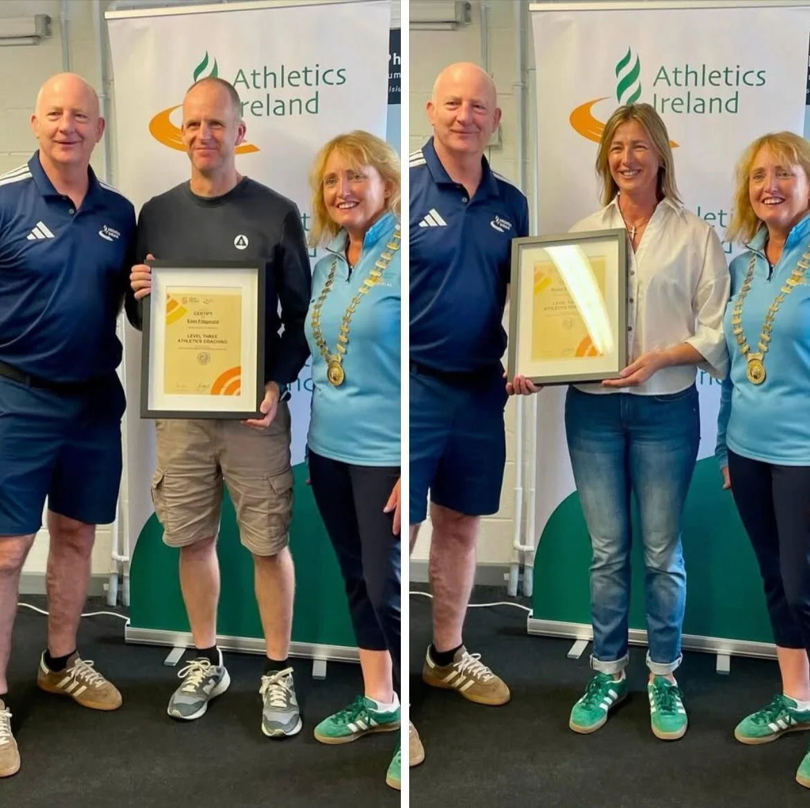 A huge congratulations to Niamh and Eoin on achieving their Athletics Ireland Level 3 Coaching Qualification &ndash; an outstanding achievement. 
Level 3 is one of Athletics Ireland&rsquo;s most demanding coaching qualifications, requiring extensive 