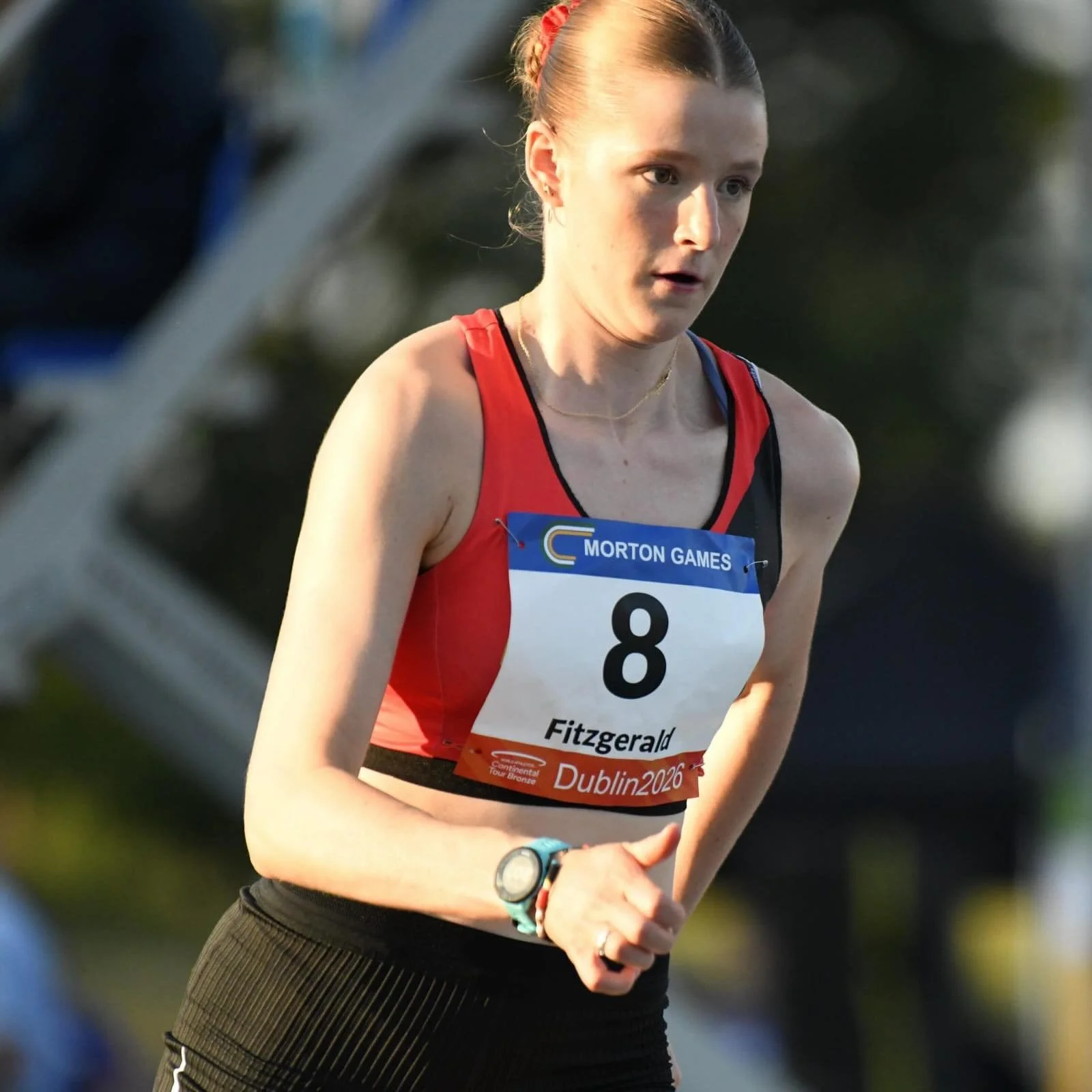 As always it was fantastic evening of athletics at the Morton Games last night. It was great to have Lucan Harriers represented with Izzy Cuffe in the U20 Women&rsquo;s mile and Saoirse Fitzgerald in the 800m.
After her exploits last weekend Izzy con