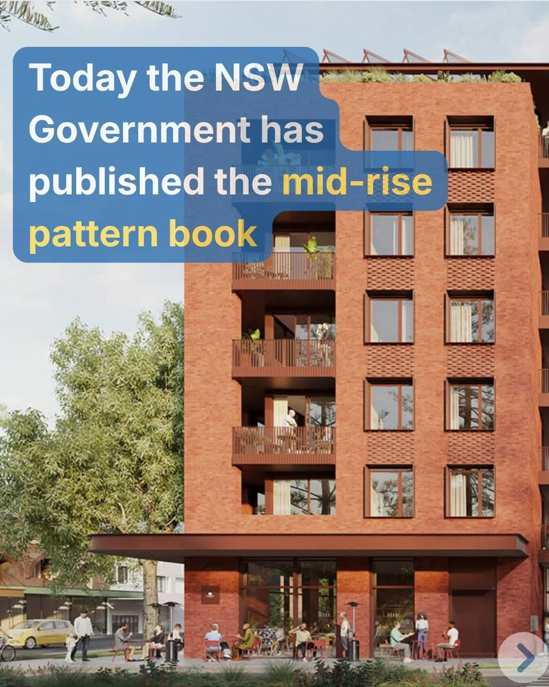 Today the Government has published the low and mid-rise pattern book with a bunch of designs between 3 and 6 storeys. These will be easier to get built as they will be exempt from design review panels and will have other fast-track benefits.

We've i