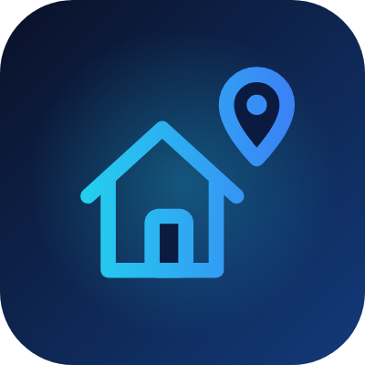 House with location pin – onsite repair service