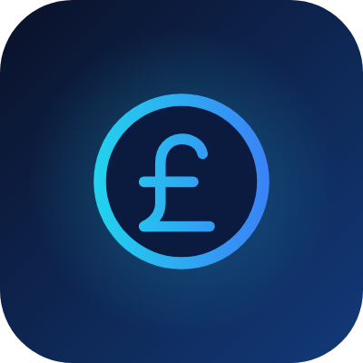 Pound sign in a coin – cost of services