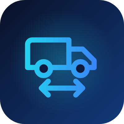 Delivery van with return arrows – collect and return service