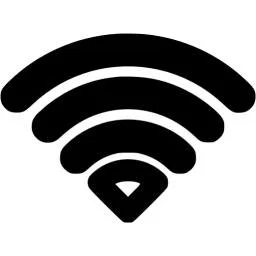 Black Wi-Fi signal icon on white background