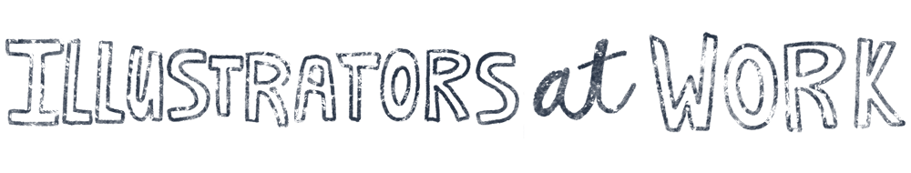 Illustrators at Work Substack Newsletter in textured hand lettering