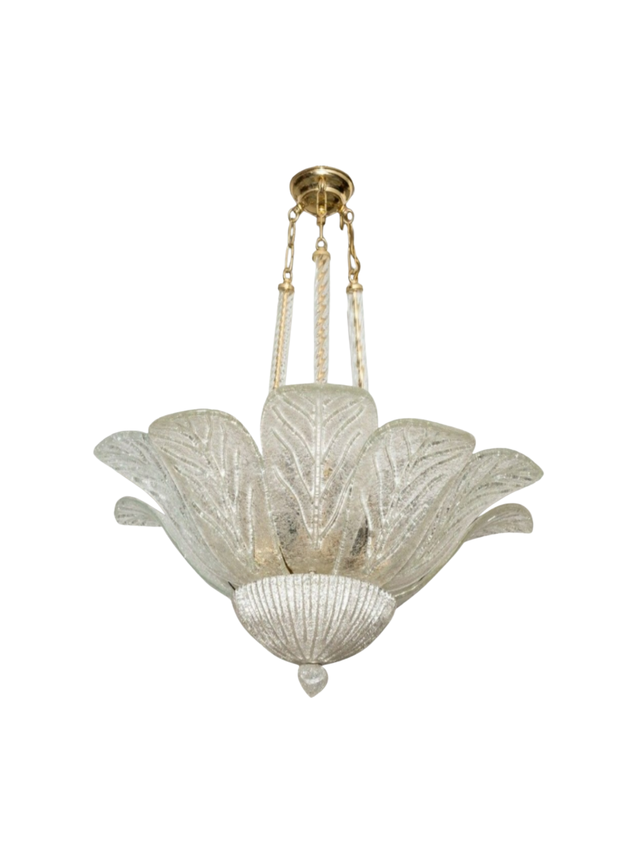1970s Murano Leaf Chandelier