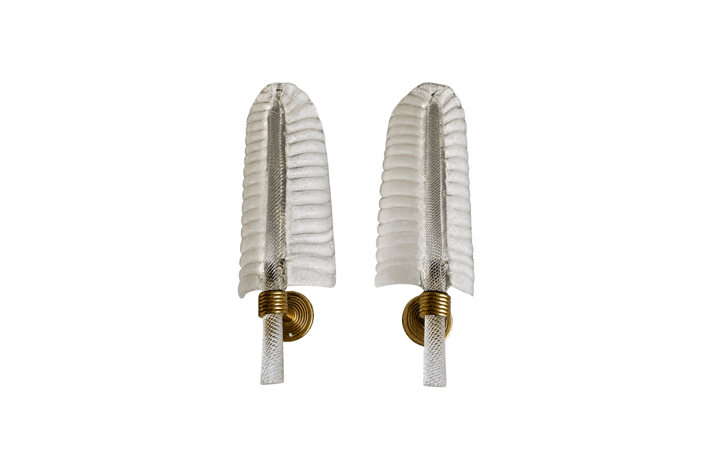 Pair of Murano Glass Leaf Sconces