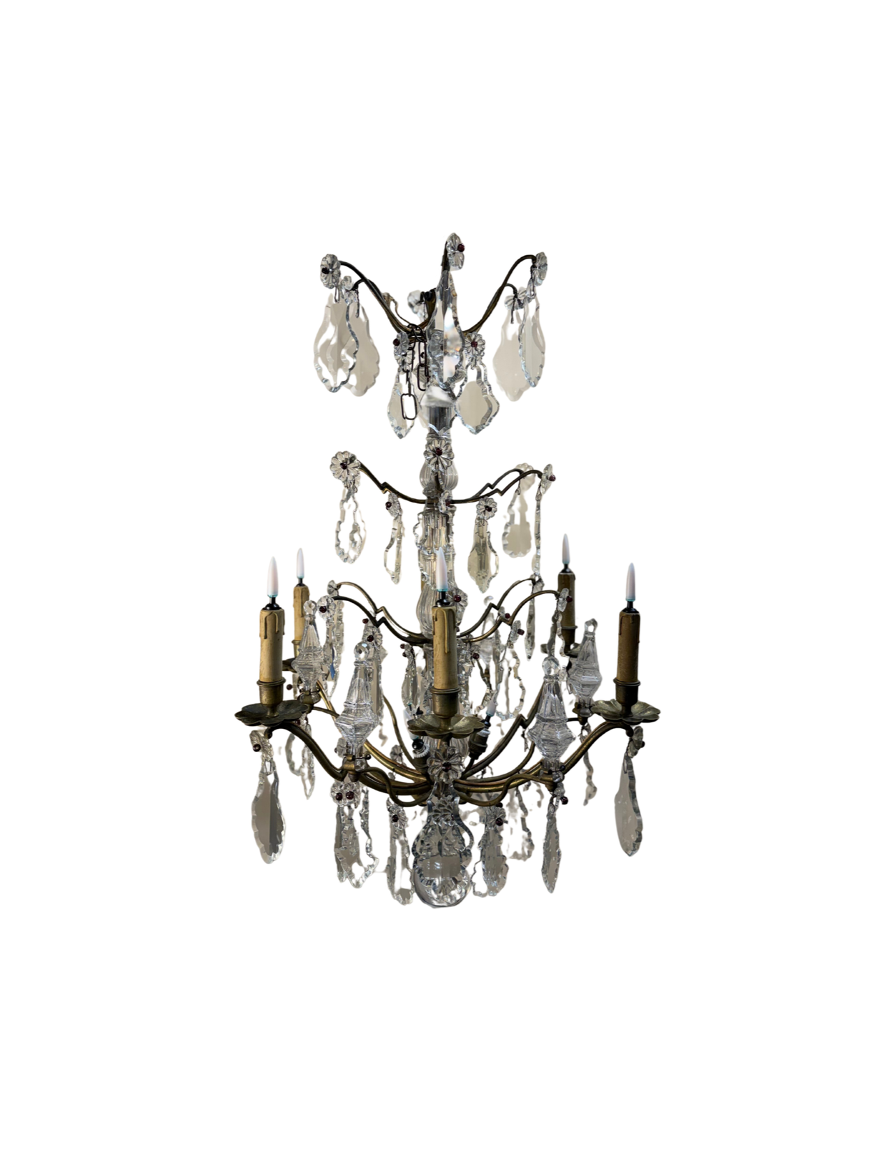 Crystal and Brass Swiss Chandelier