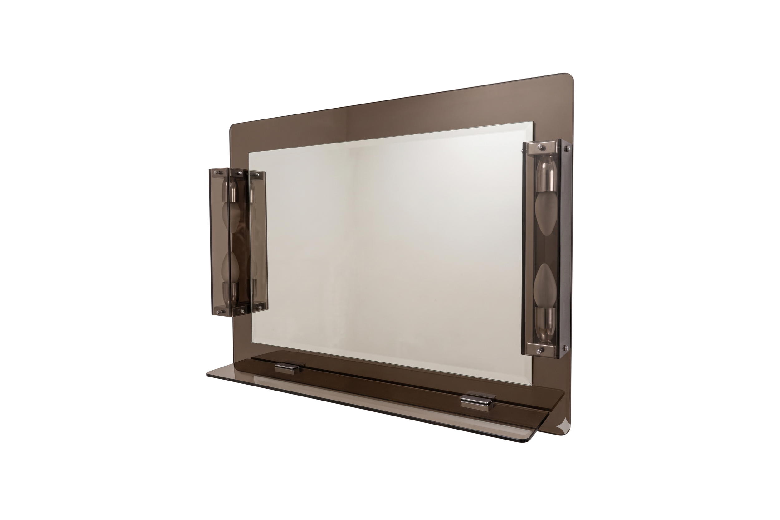 Retro Maroon Glass Mirror