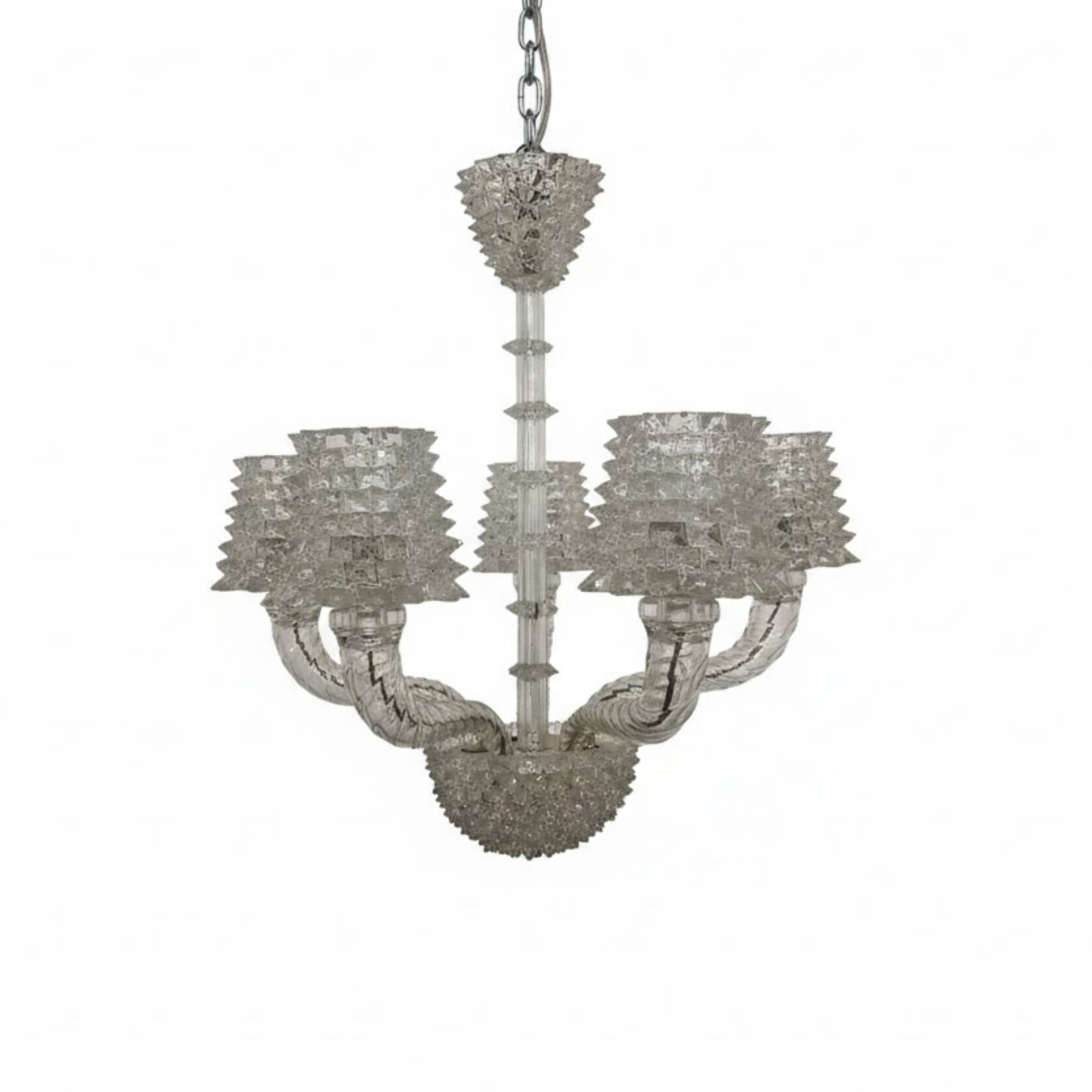 Barovier & Toso Five-Light Murano Chandelier 1940s