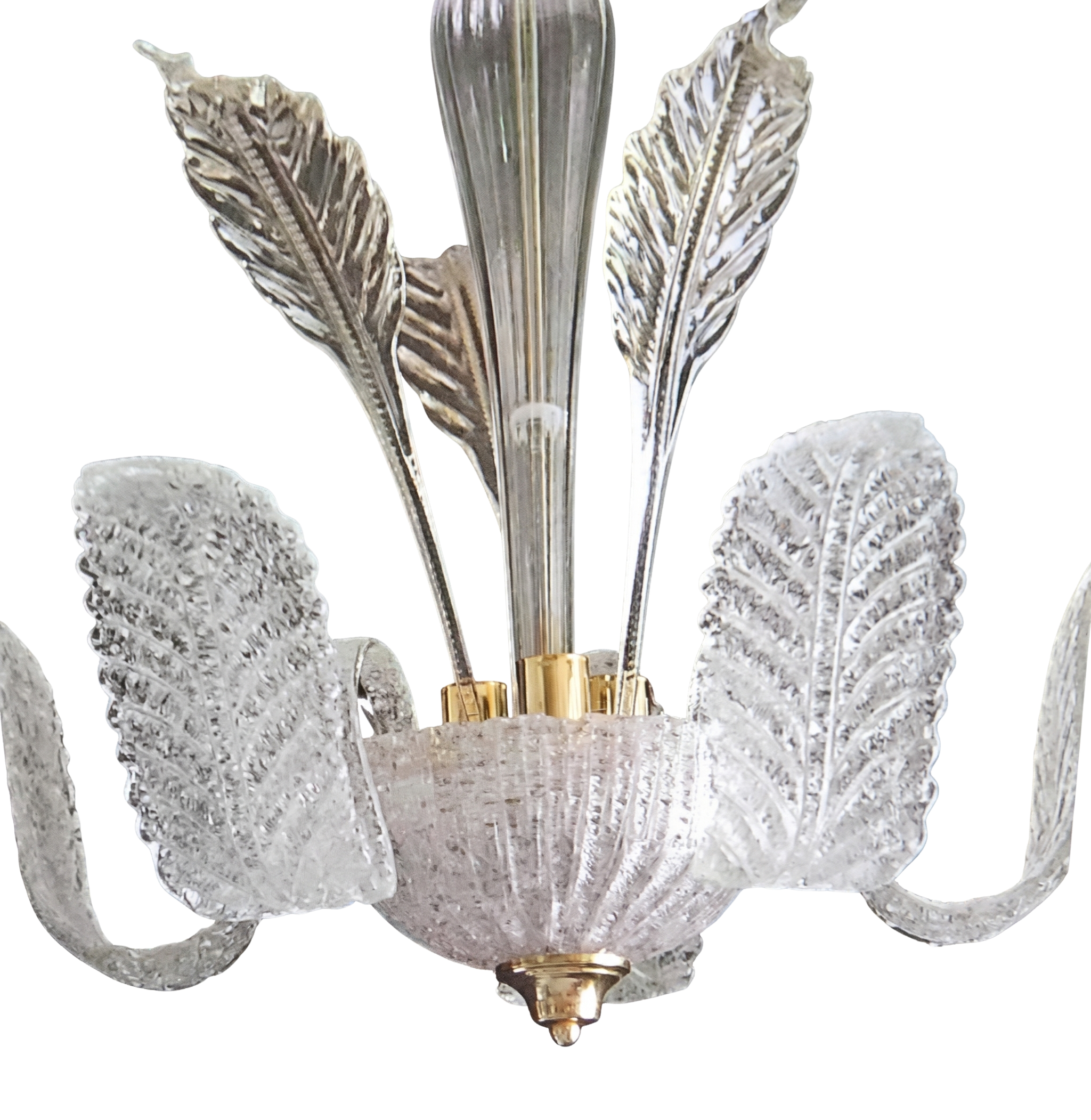 Murano chandelier w leaves Barovier & Toso.png