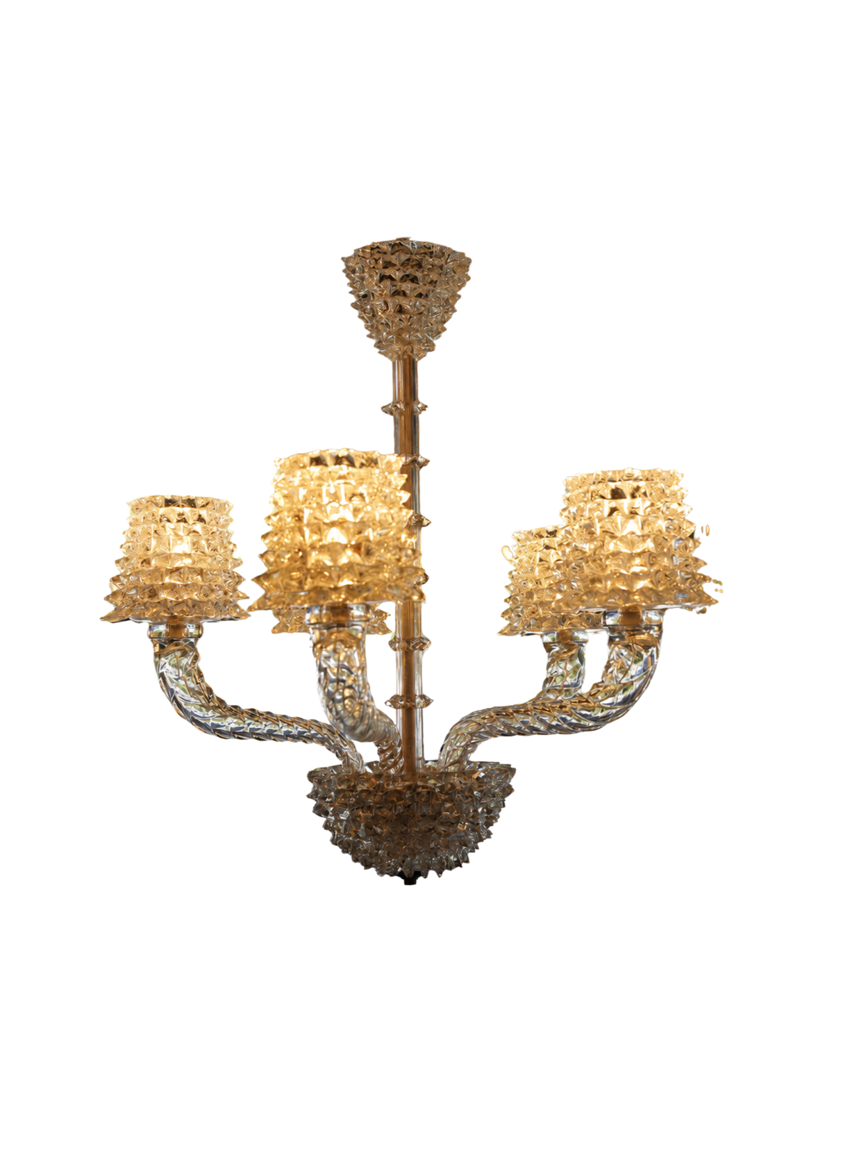 Barovier & Toso Five-Light Murano Chandelier 1940s