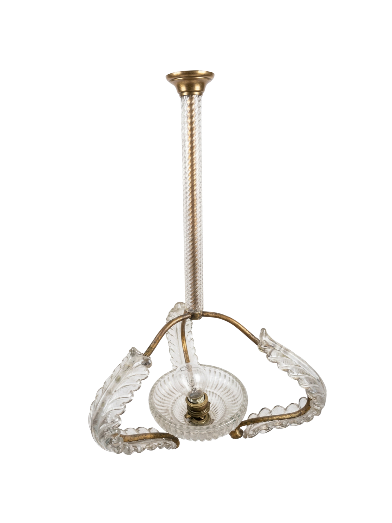 Barovier & Toso Art Deco Murano Leaf Pendant