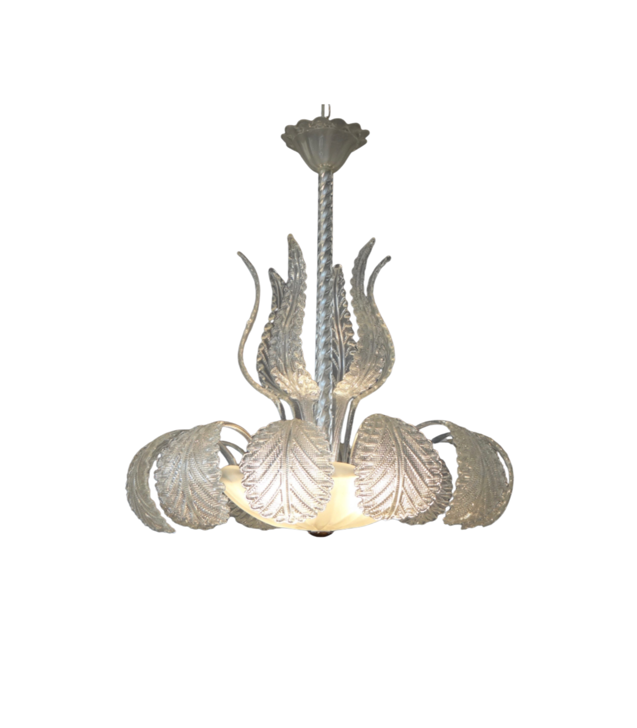 Italian clear Glass Murano Chandelier c.1940