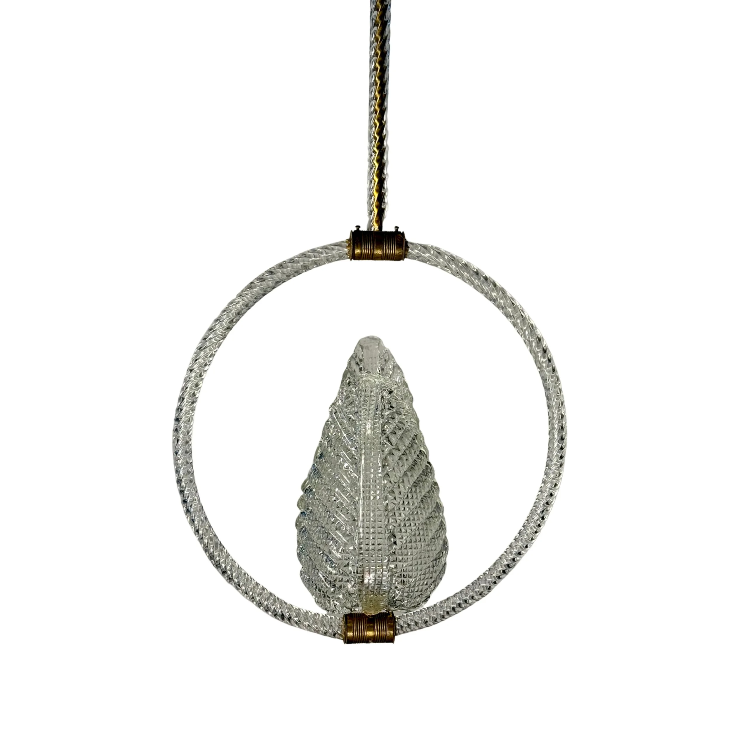Barovier & Toso Double Tulip Round Arm Pendant Light