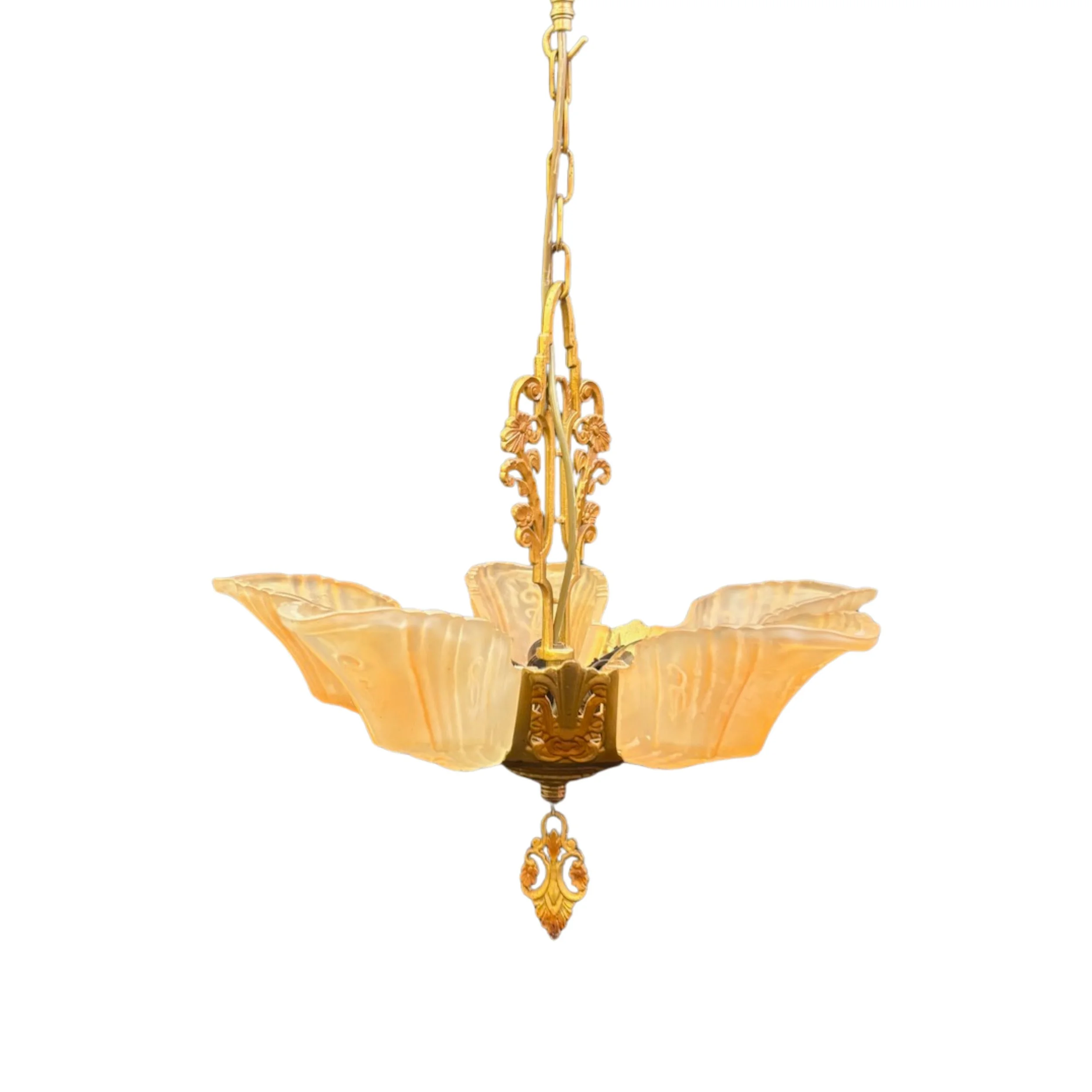 Art Deco Slip Shade Chandelier