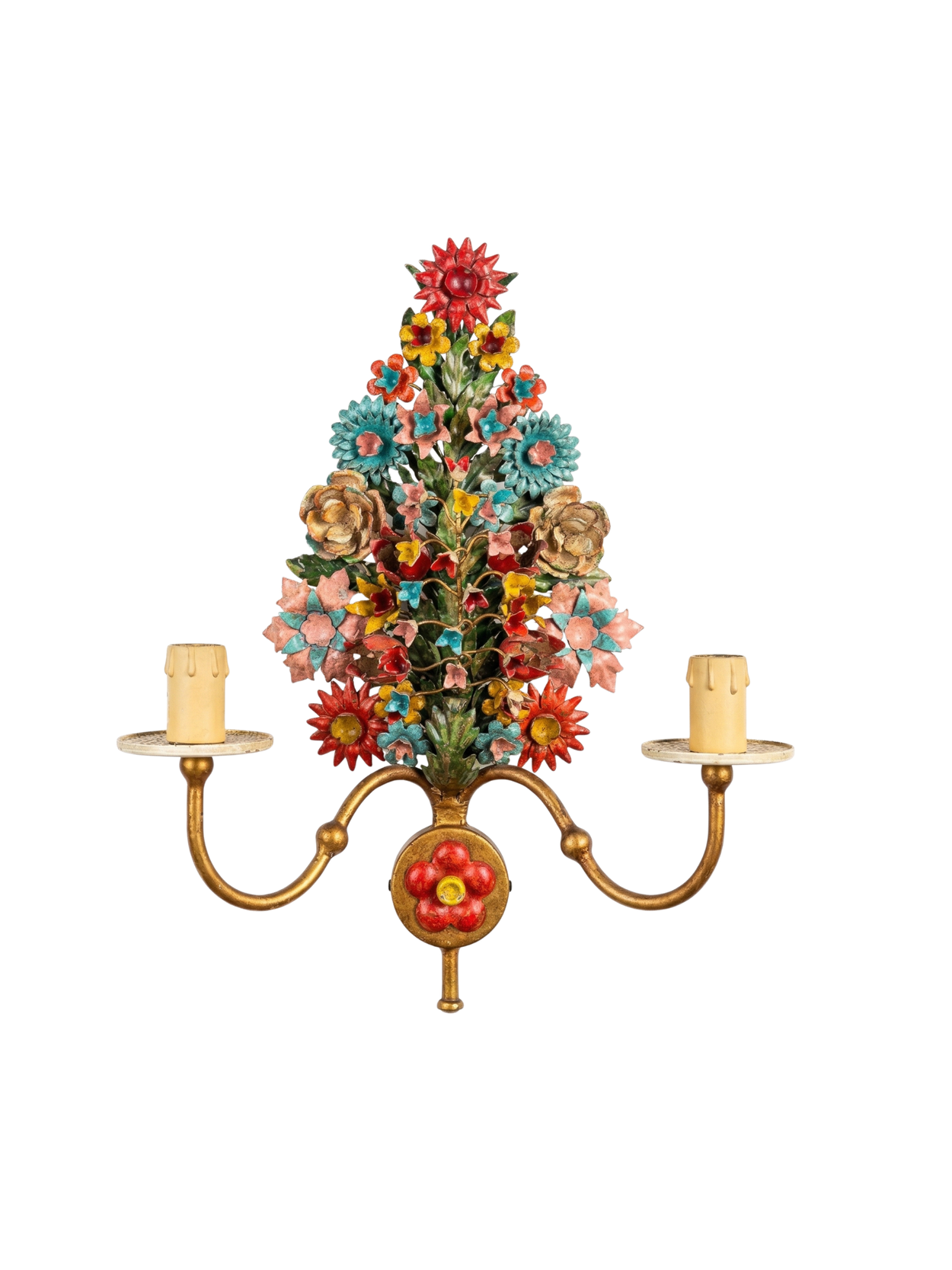 Colourful Florentine Flower Wall Sconce