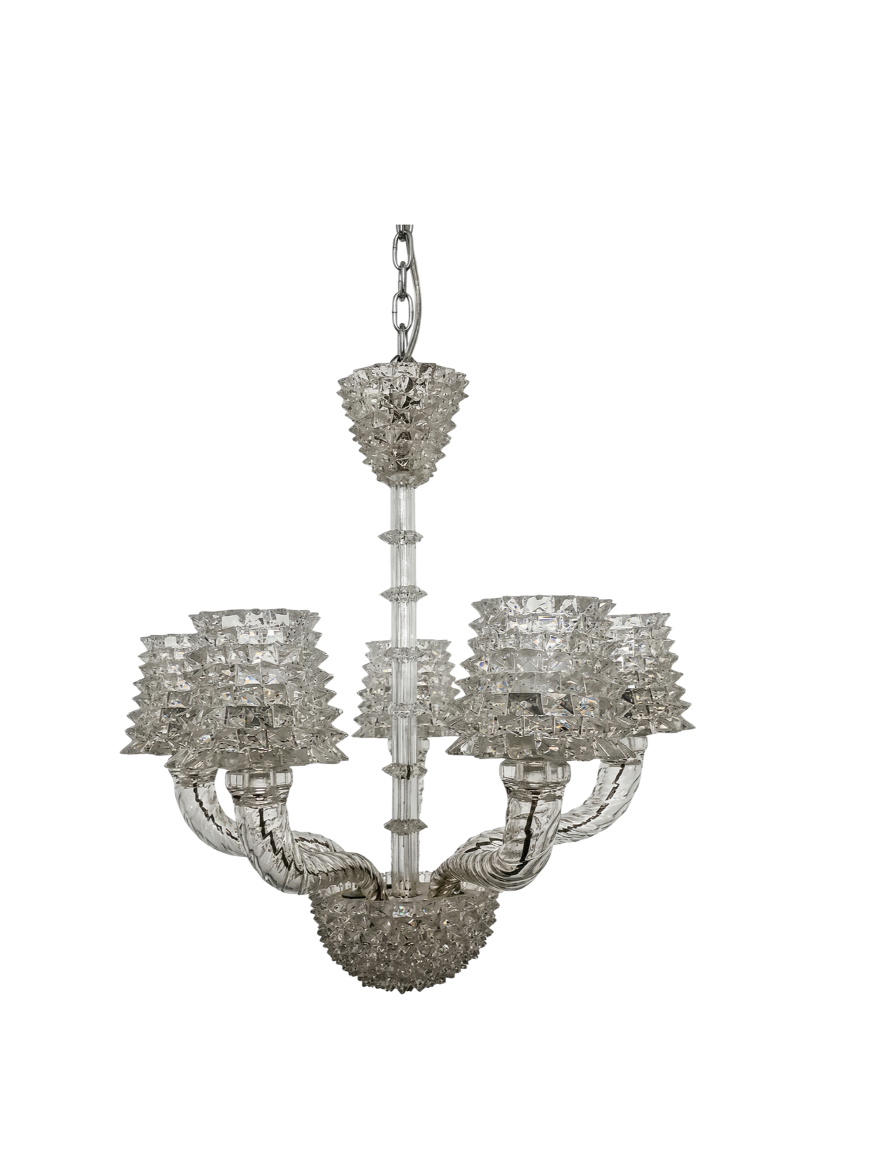 Barovier & Toso Five-Light Murano Chandelier 1940s