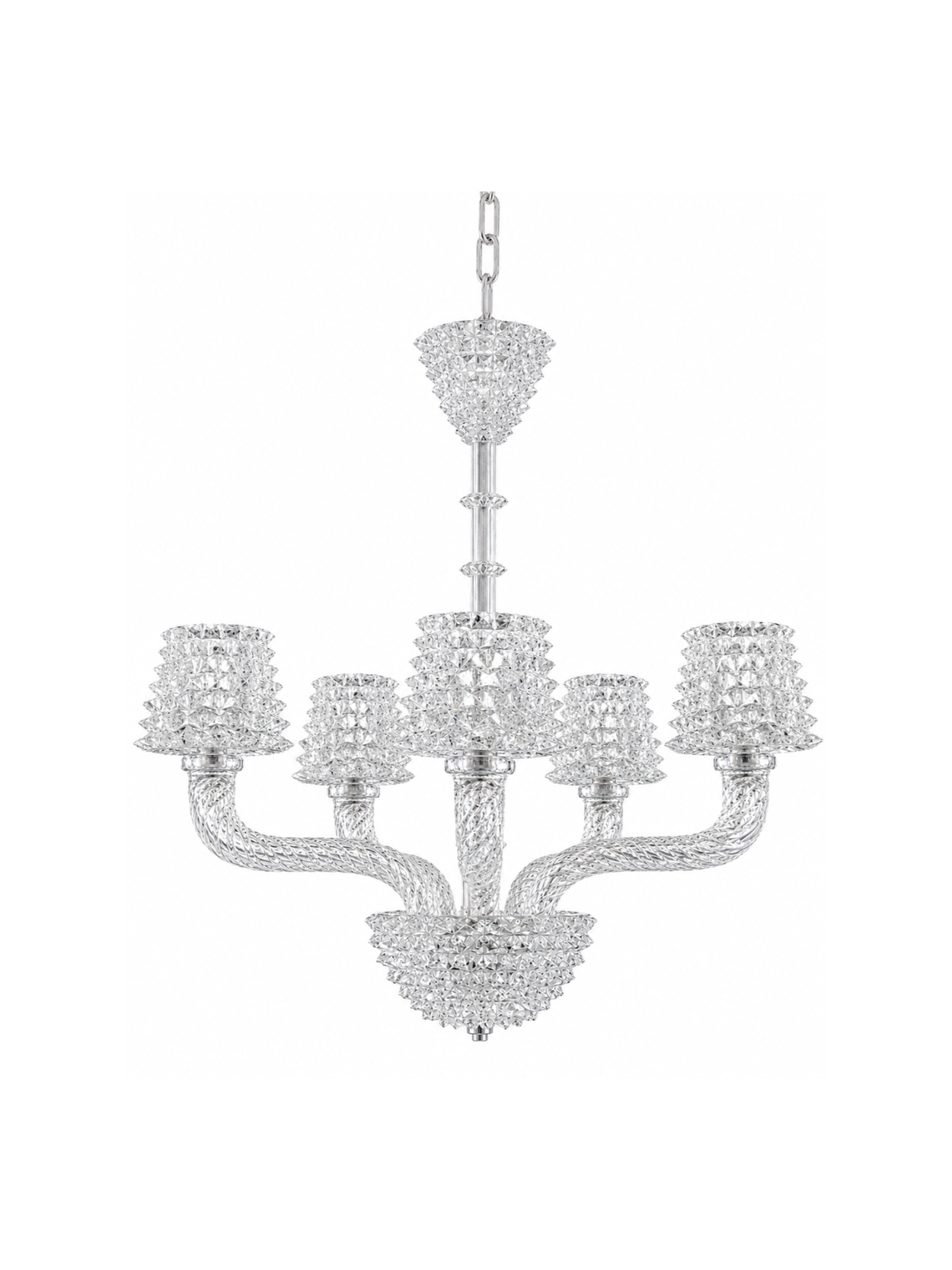 Barovier & Toso Five-Light Murano Chandelier 1940s