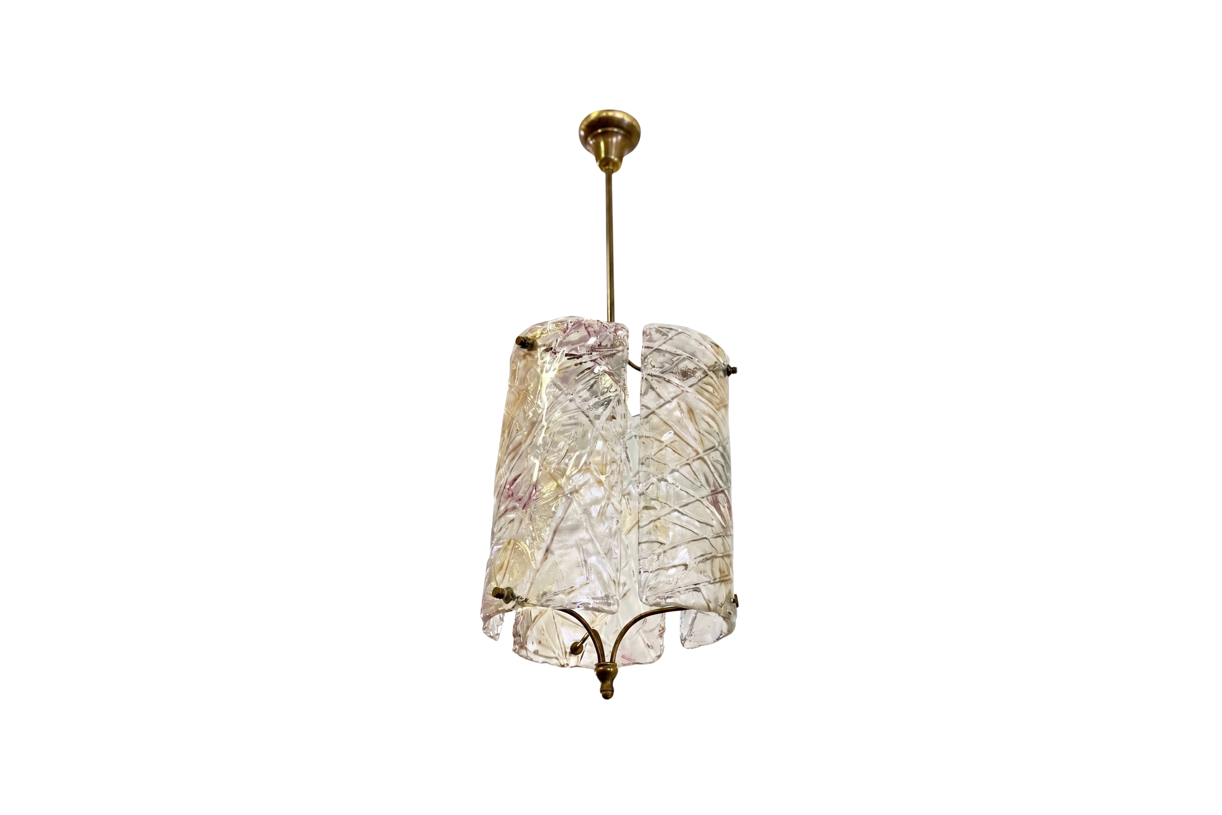 Mazzega Murano & Chrome Metal Pendant
