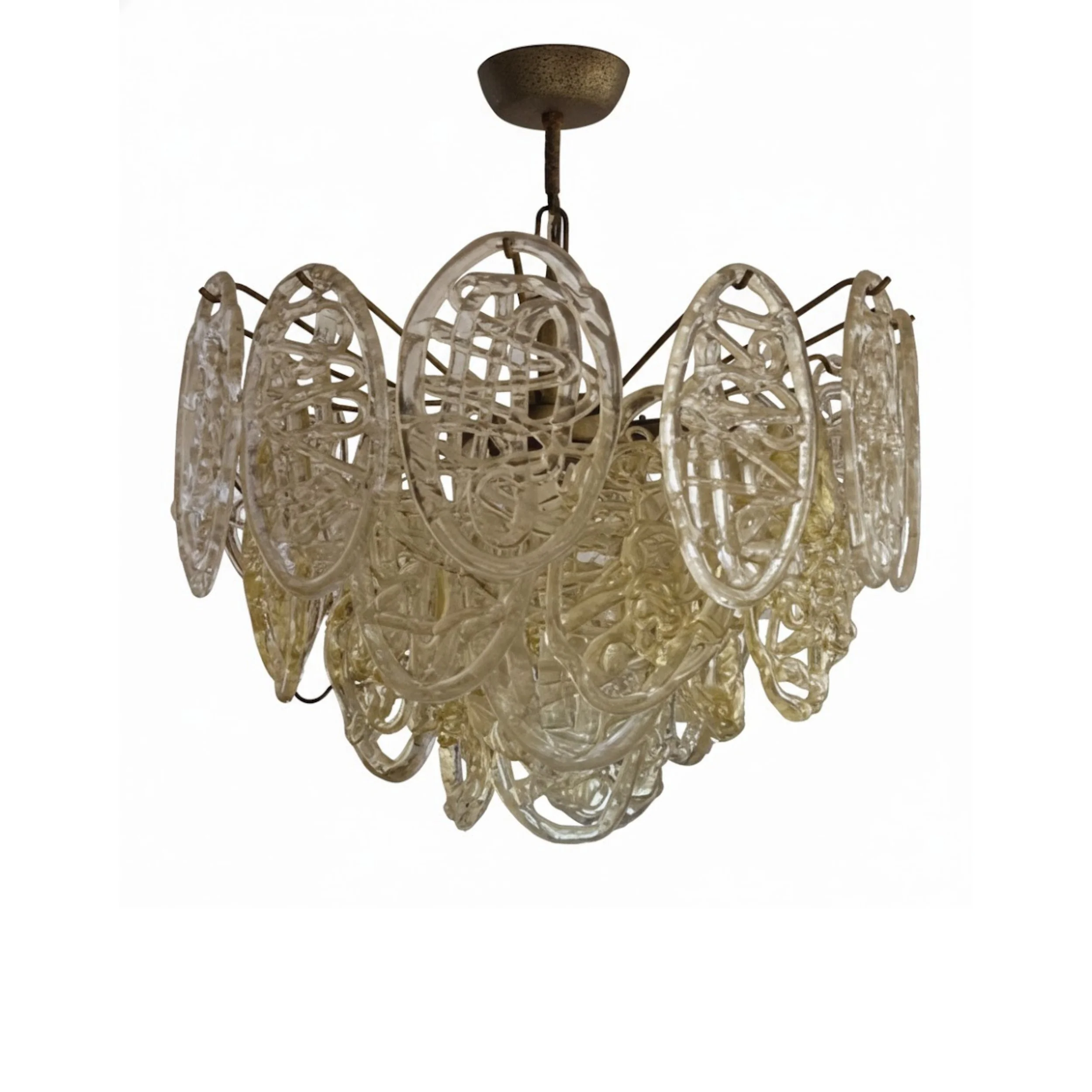 Italian Murano Ragnatela Glass Chandelier