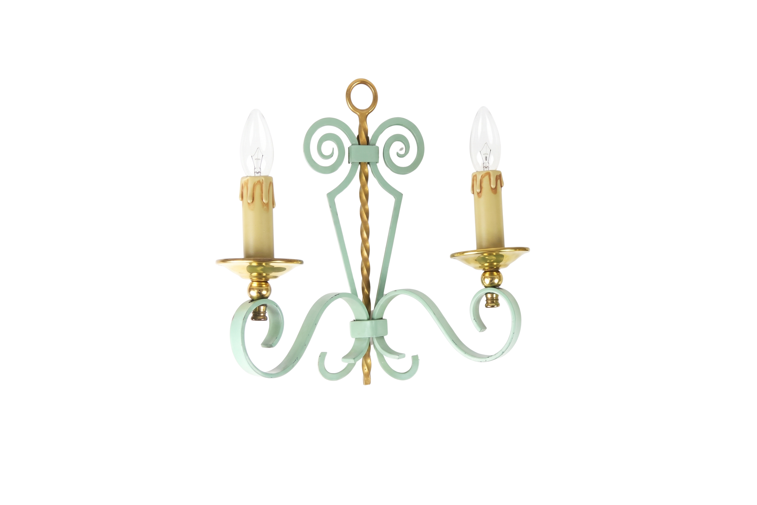 Green Gilt Wrought Iron Sconce