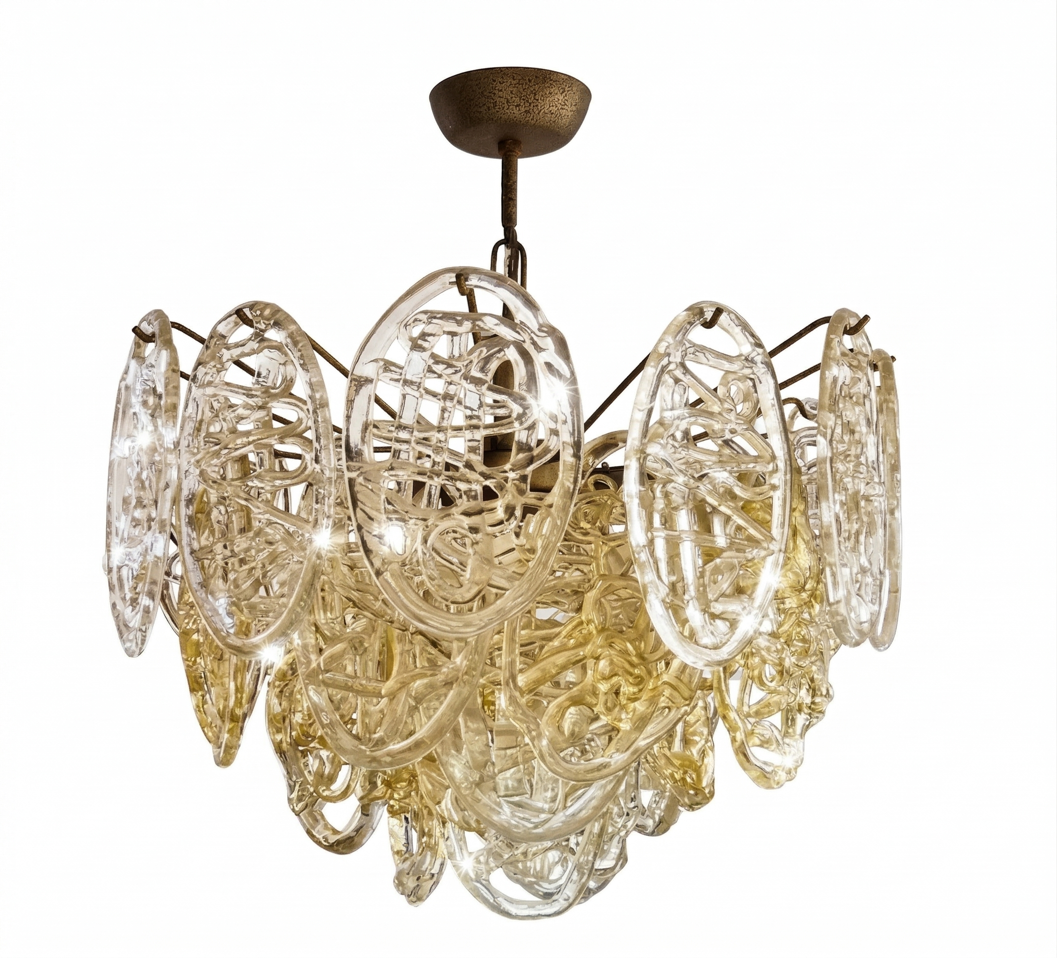 Italian Murano Ragnatela Glass Chandelier