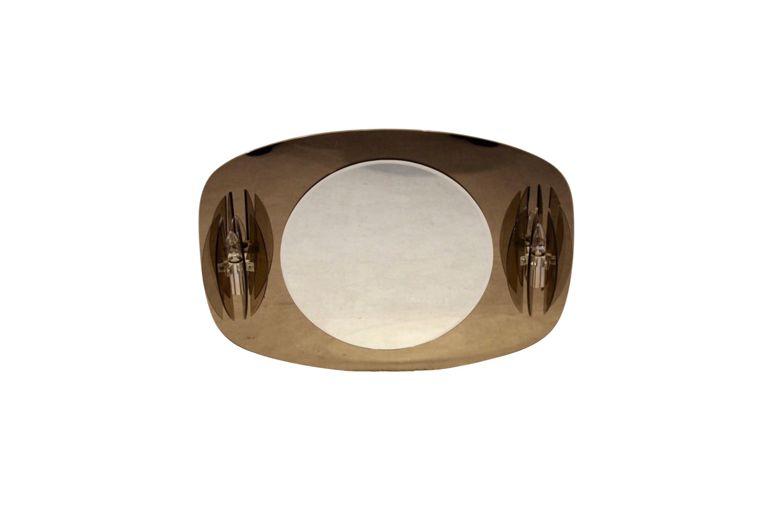Italian Two Toned Glass Mirror from Veca, 1970s