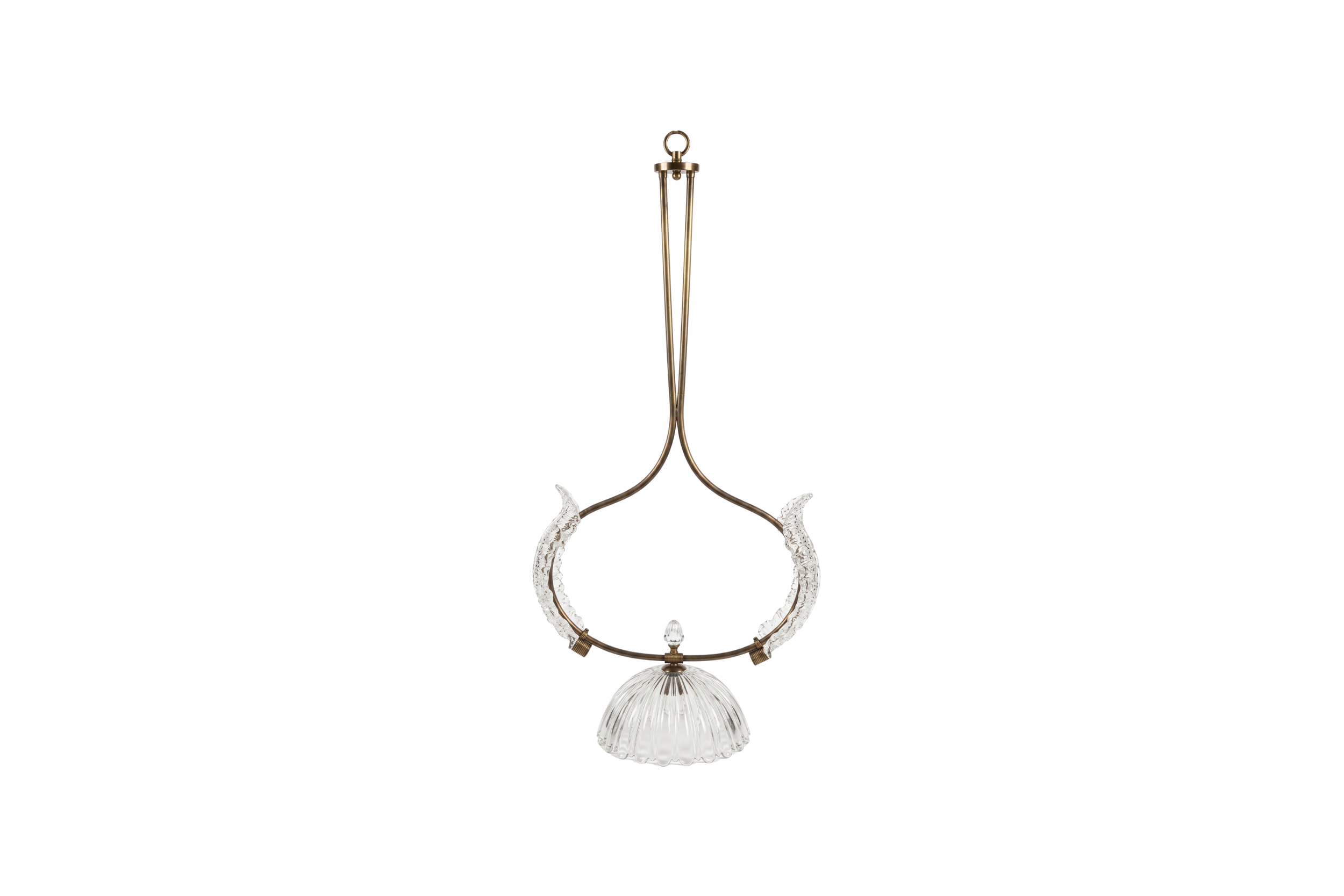 1940's Barovier & Toso Scalloped Pendant