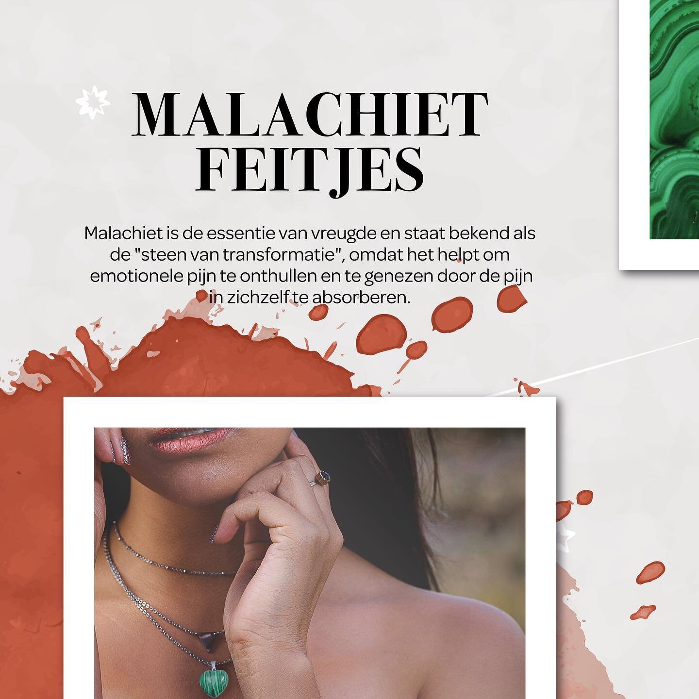 Dankzij zijn sterke vrouwelijke energie is malachiet ook een steen die helpt bij menstruatieproblemen zoals krampen, en die het lichaam in een betere harmonie laat stromen als het gaat om wee&euml;n. Het heeft zijn andere naam verdiend als de verlosk