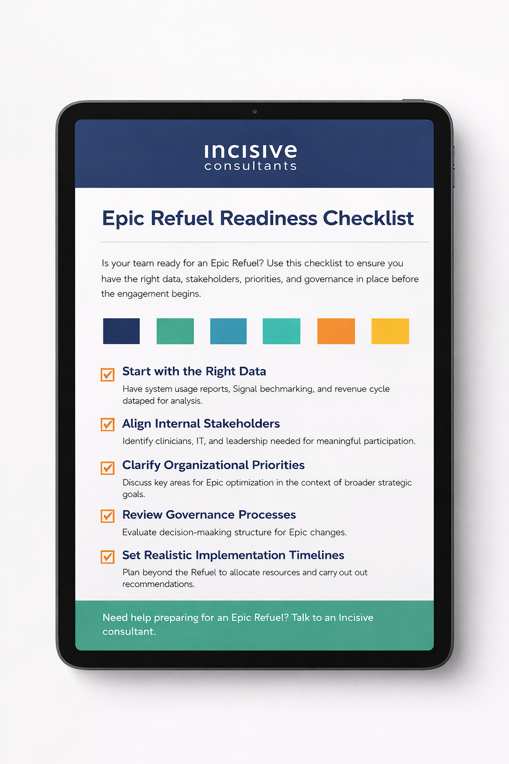 Epic Refuel Checklist
