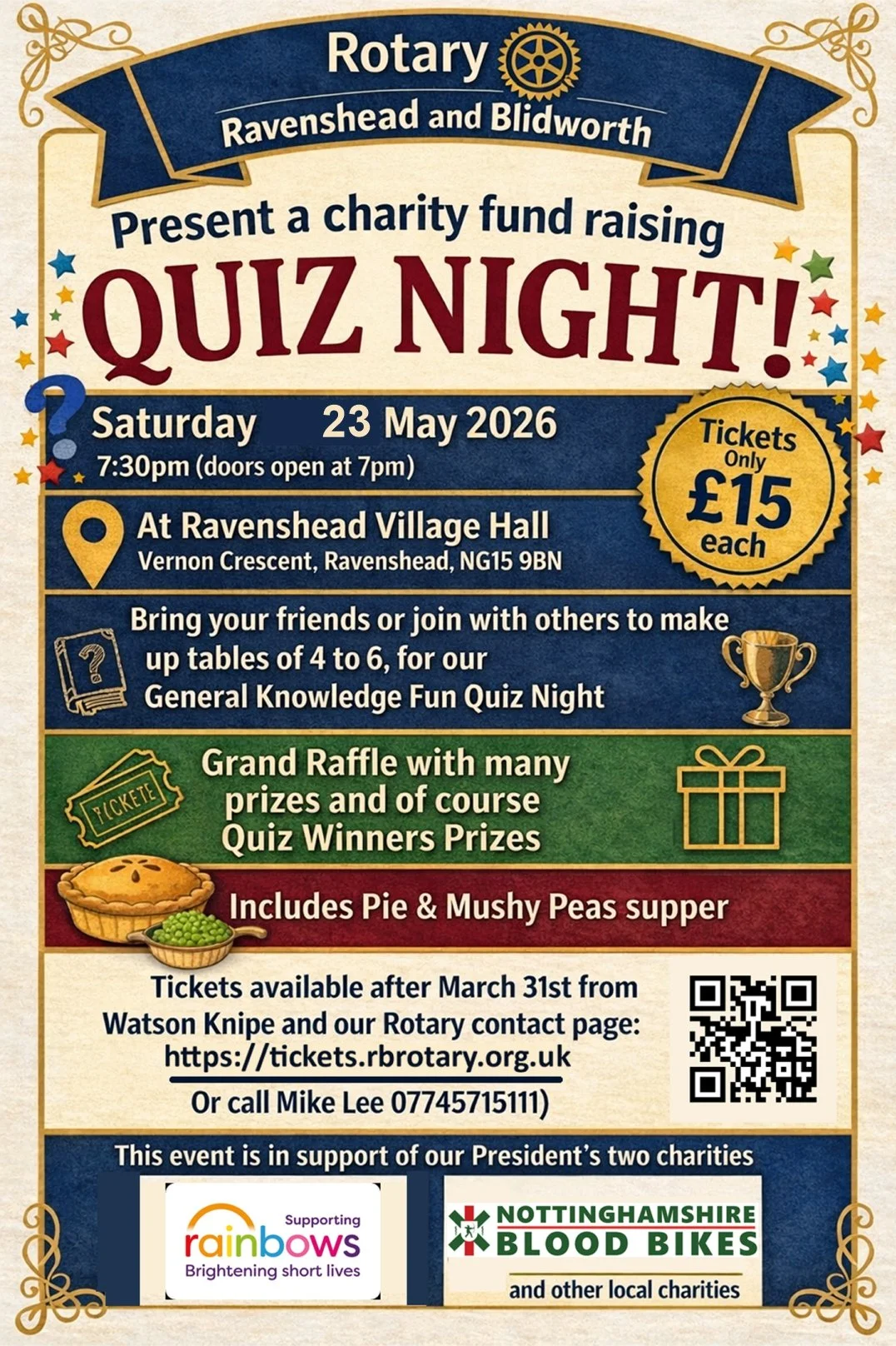 Ravenshead & Blidworth Rotary hold their Quiz Night on 23-May-26. Click on image to book tickets.