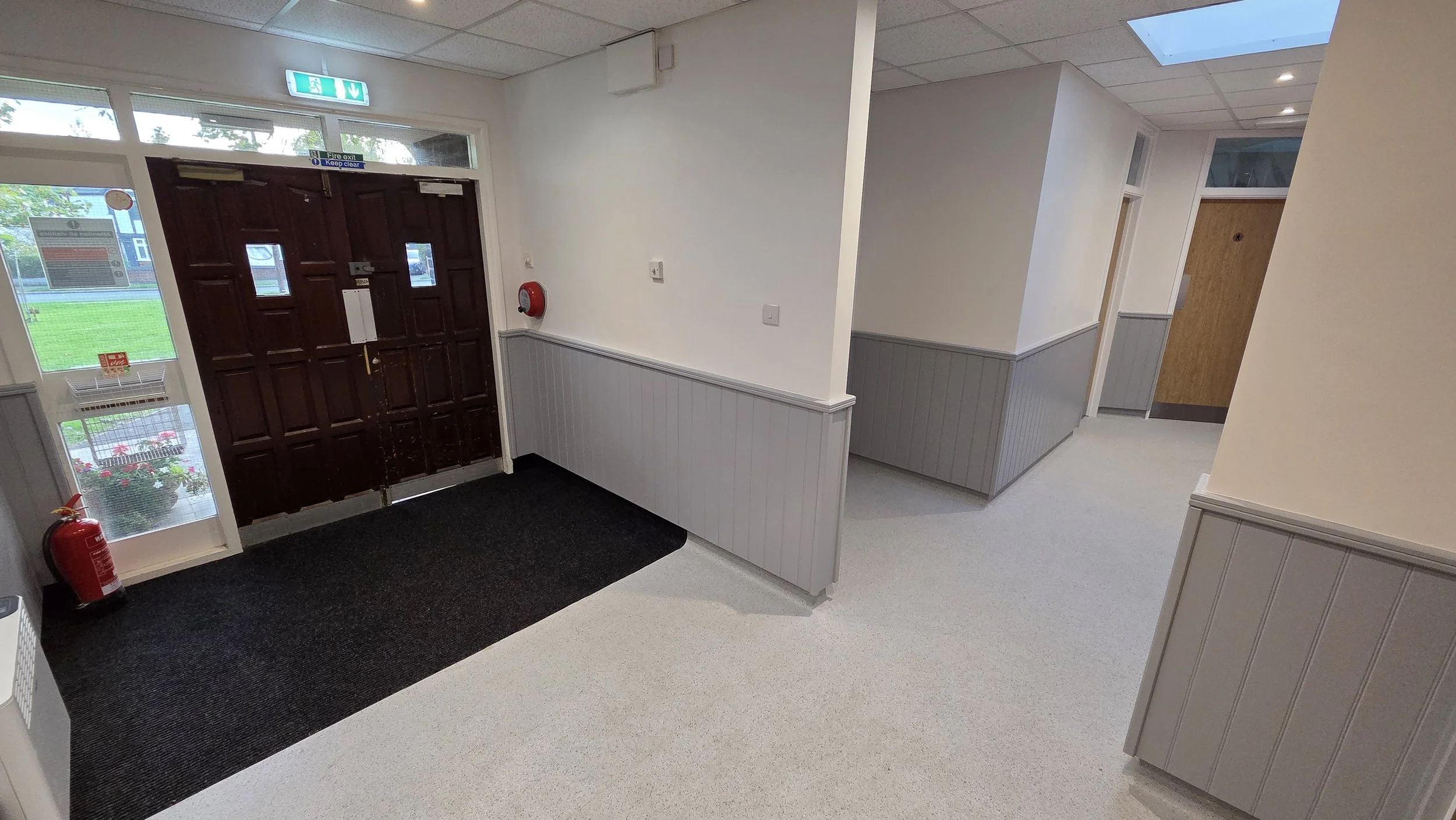 Our new entrance lobby and toilet corridor. 