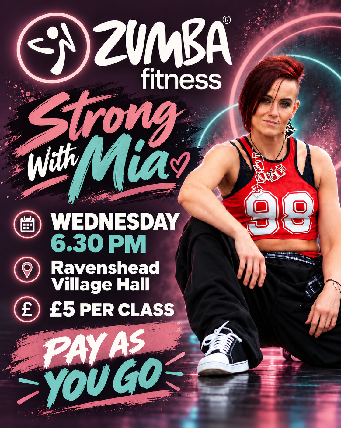 Zumba class on Weds 7-Oct-16 - click on image for more information.
