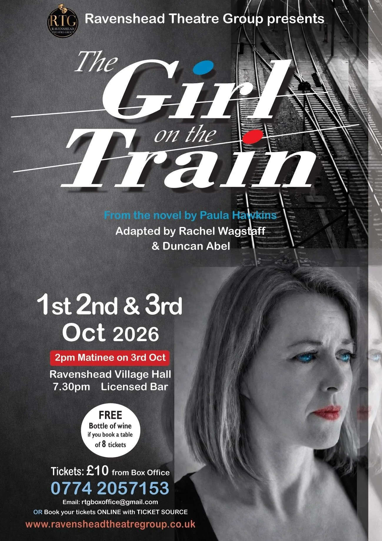 Ravenshead Theatre Group present their latest production 'The Girl on the Train'. Click on image for more details.