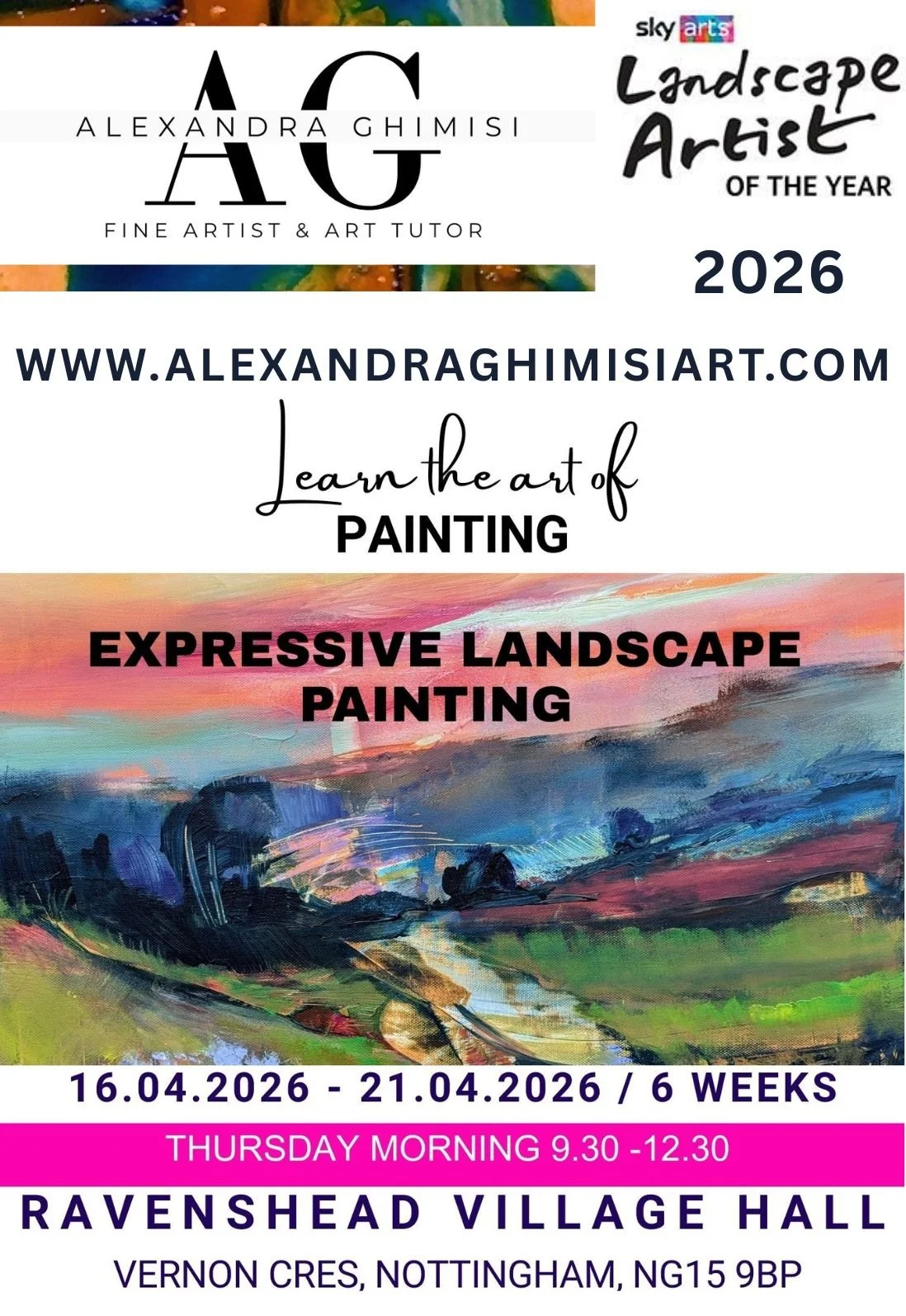 Learn the art of painting with Alexandra Ghimisi  16-Apr-26 to 21-Apr-26