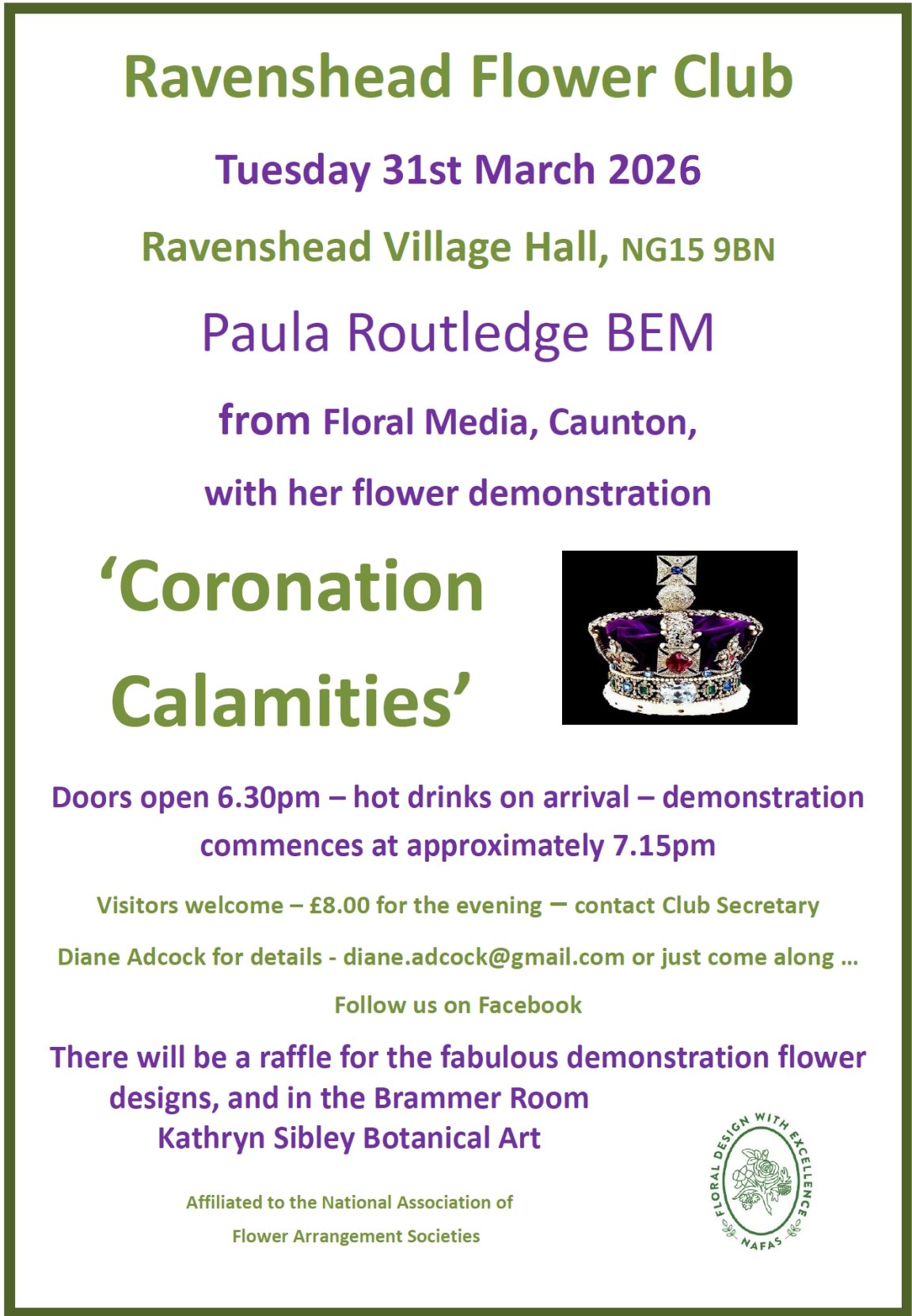 Ravenshead Flower Club hold their monthly meetings at the Village Hall...as they have done since 1969. Click on image for more details.