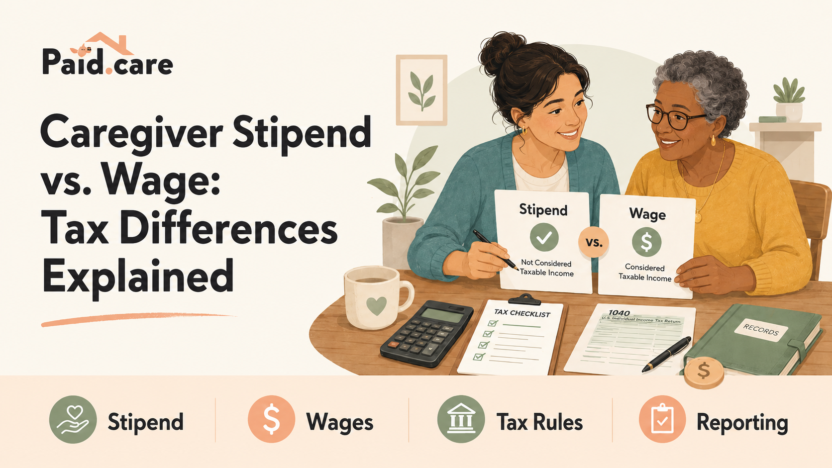 Caregiver Stipend vs. Caregiver Wage: What the Difference Means for Your Taxes