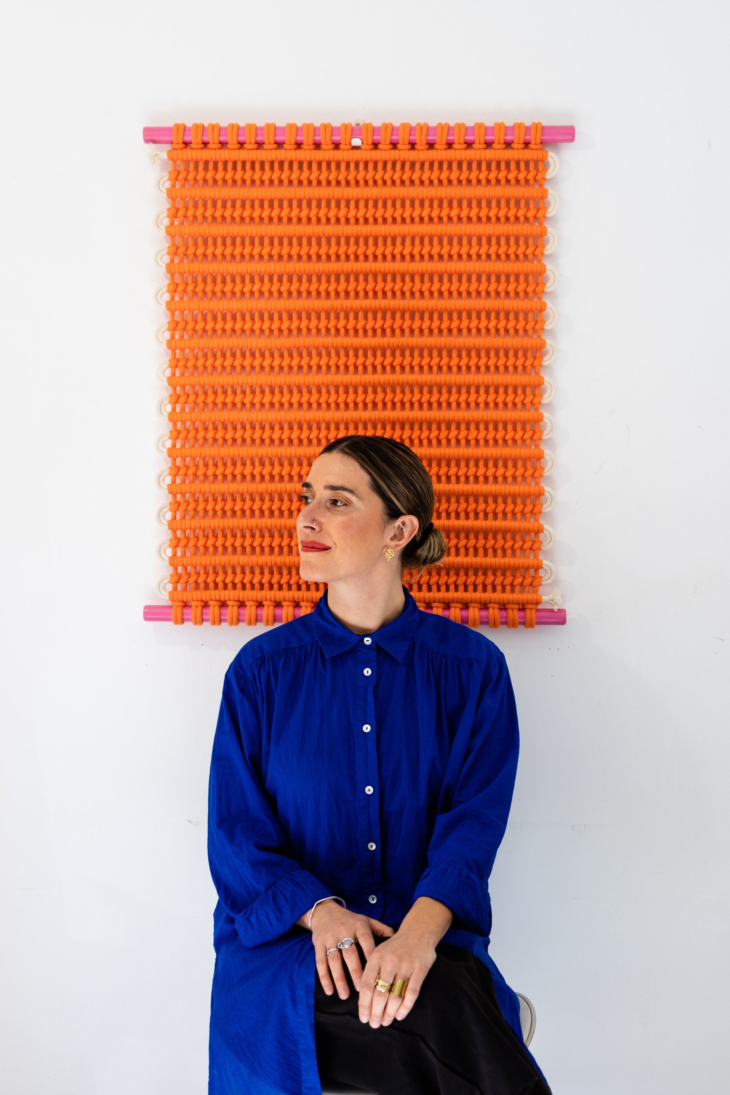 BRAIDA_TextileArt_WallhangingCollection_SmallFormat_Reflexo_Orange