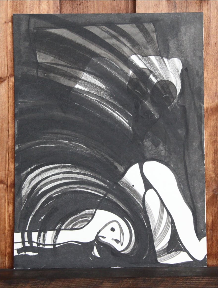 Formats 60 x 80 cm, encre et gouache sur carton bois 